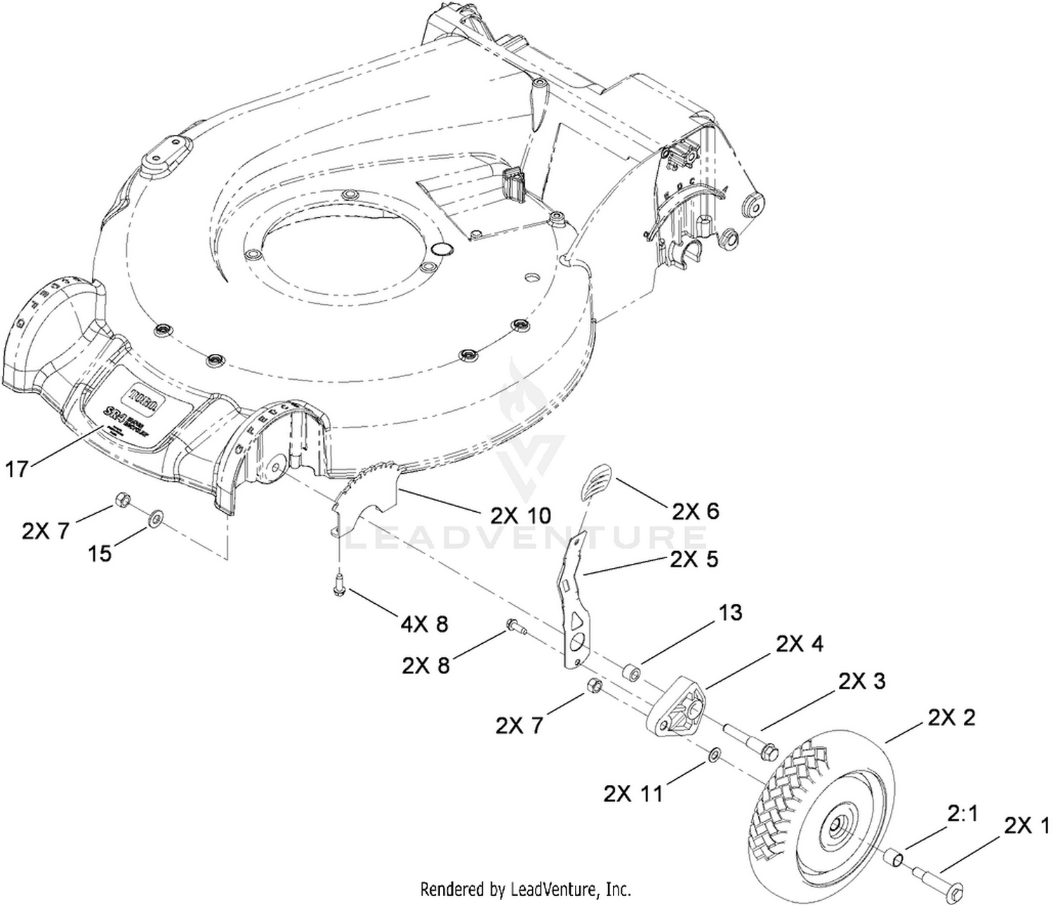 Front Wheel and Height-of-Cut Assembly