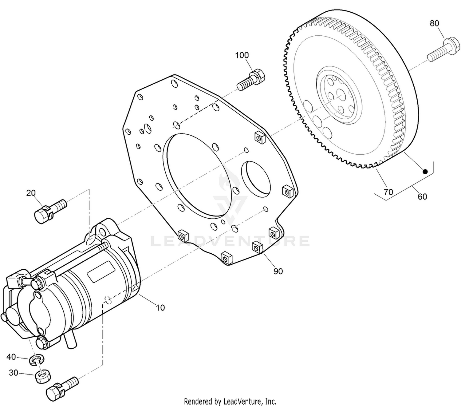 Starter and Flywheel Assembly