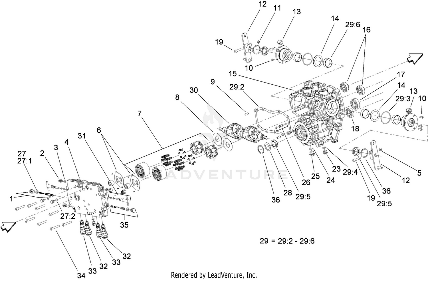 Center Section Assembly  Transmission Assembly No. 107-0801