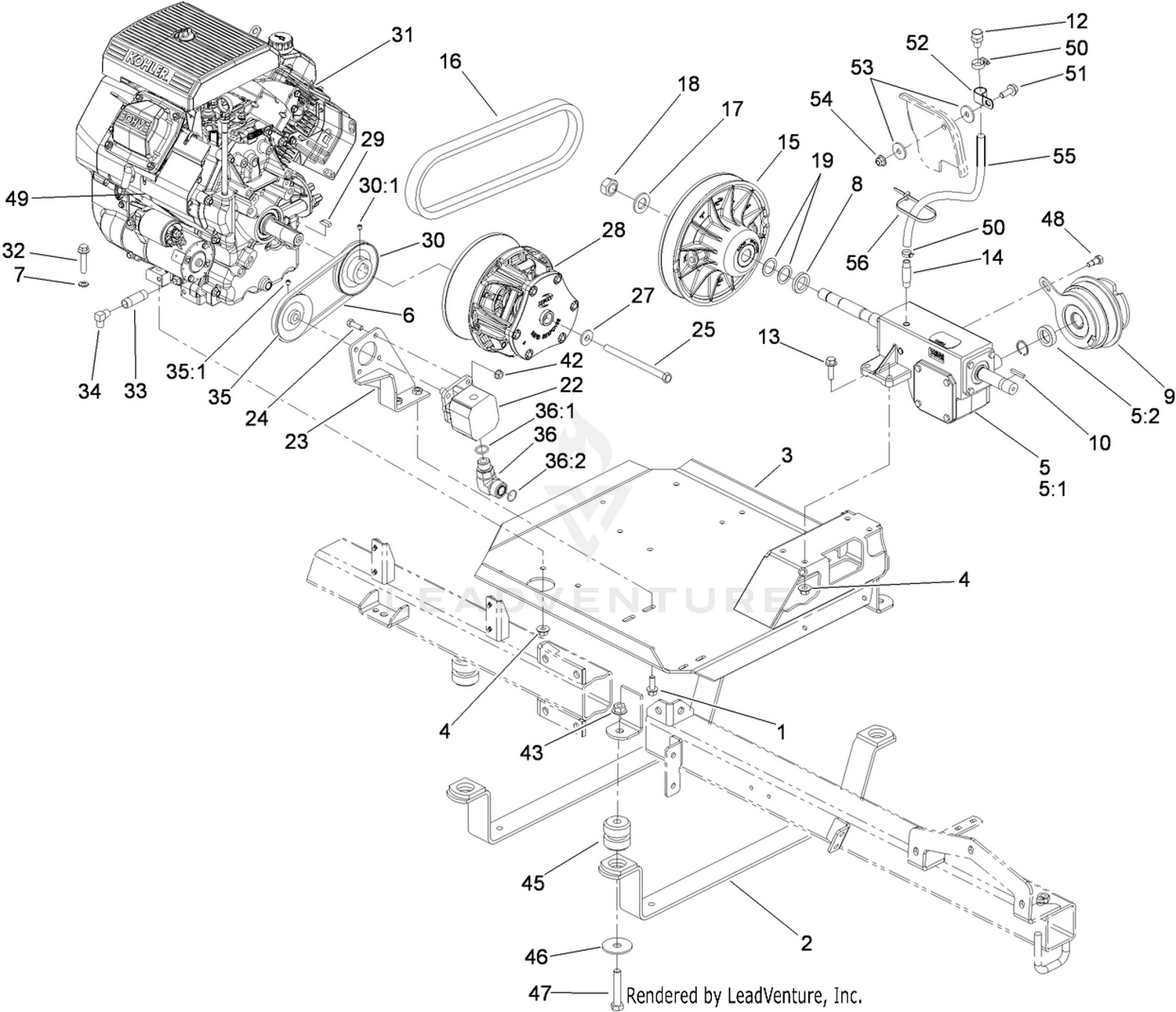 Engine and Gearbox Assembly