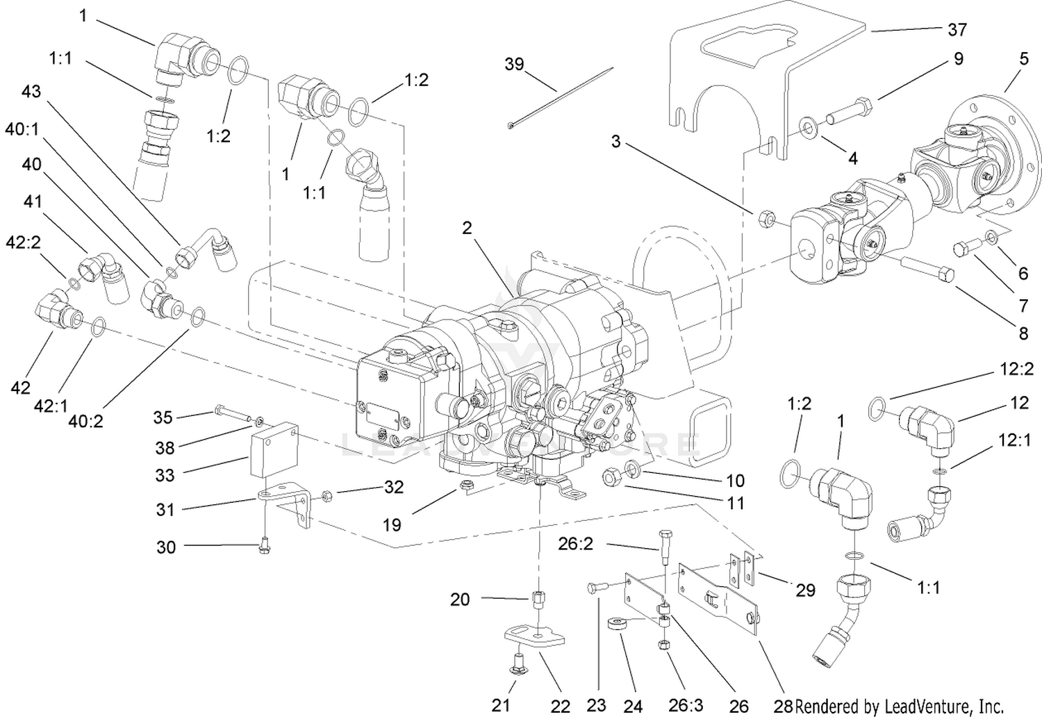 Hydrostat and Gear Motor Assembly