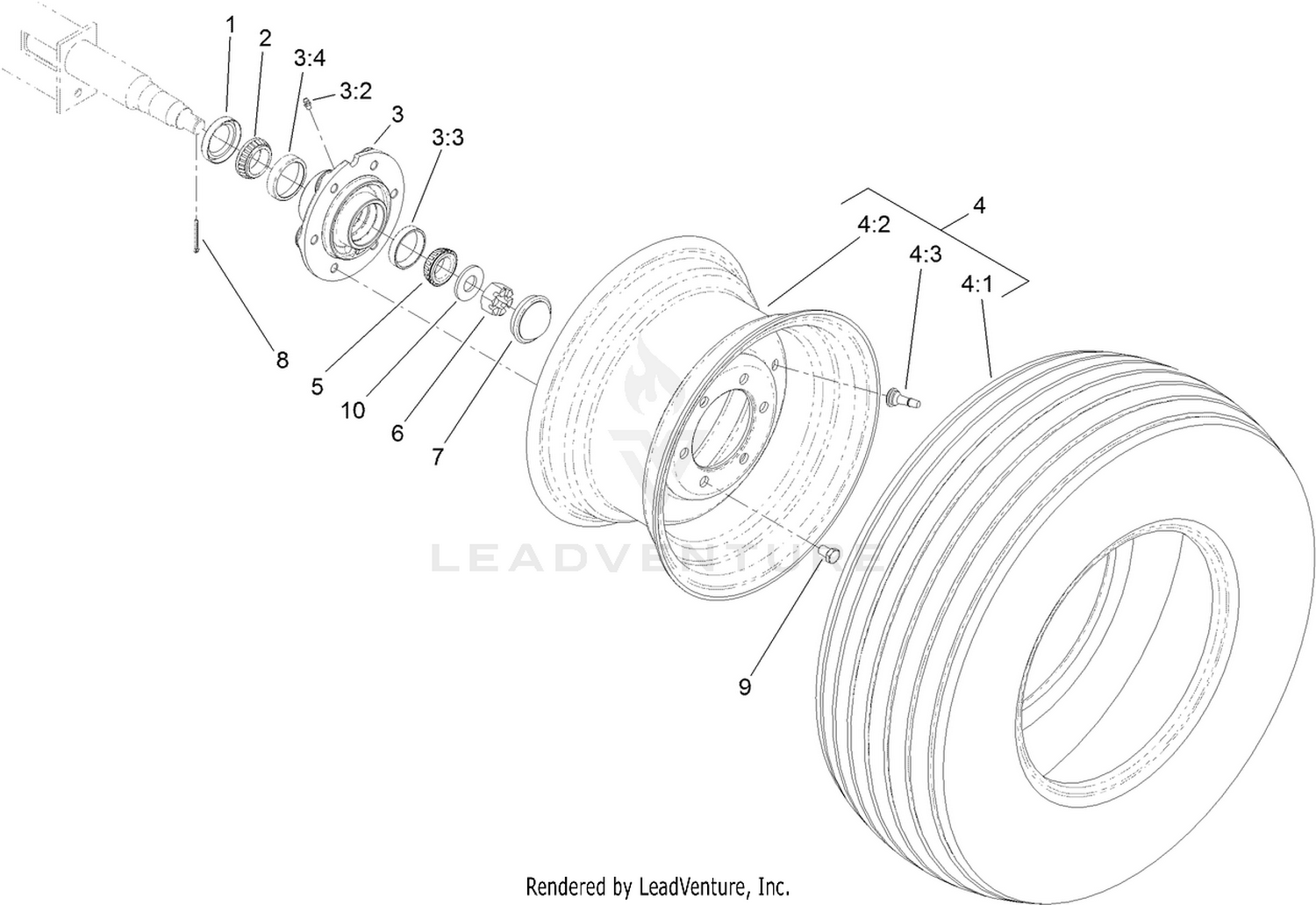 Hub, Wheel and Tire Assembly