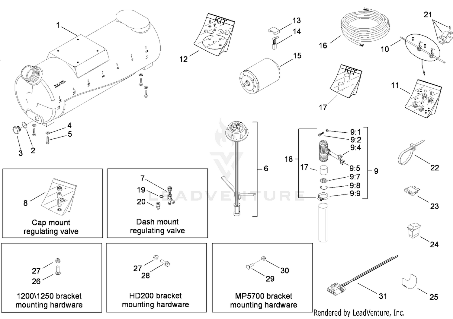 Tank Components and Mounting Hardware