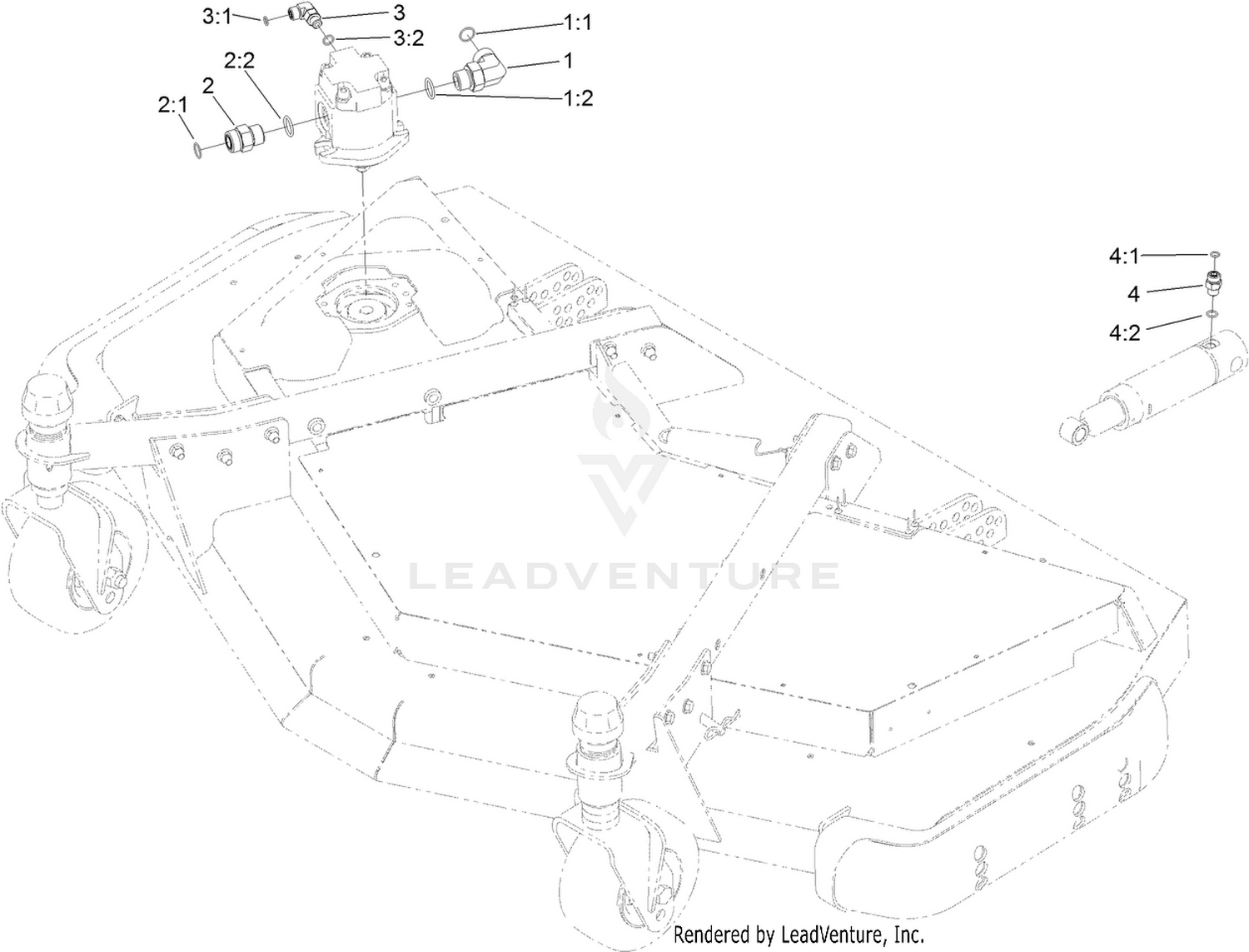 Front Deck Hydraulic Fitting Assembly