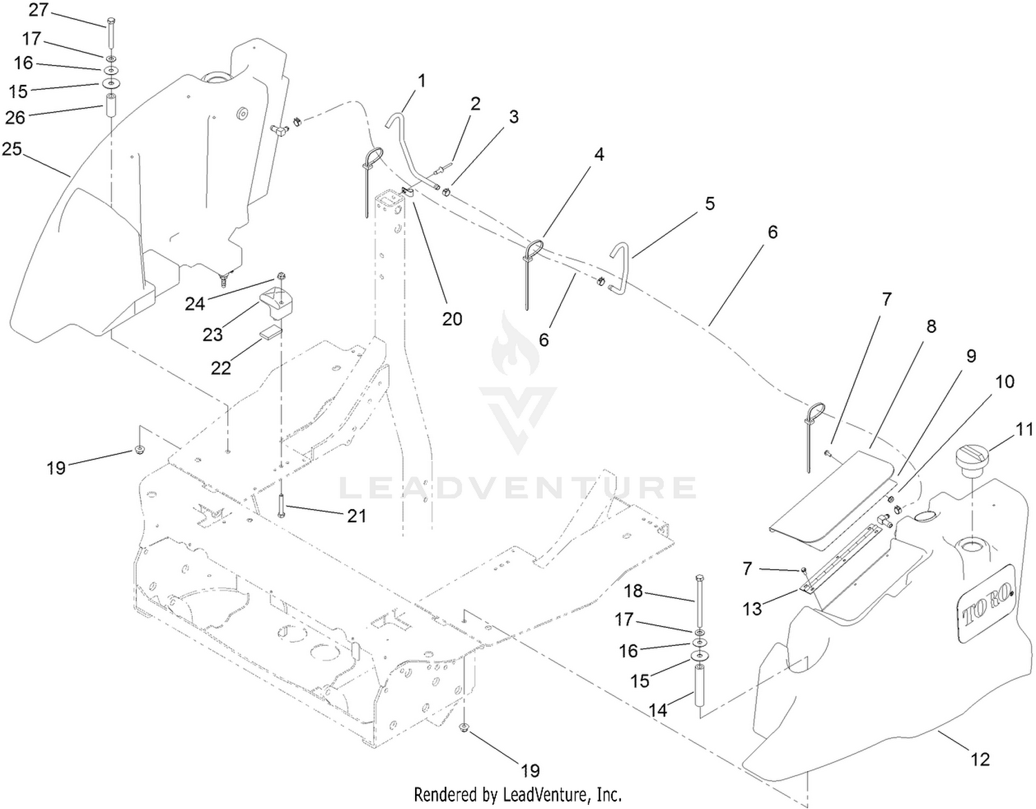 Left-Hand and Right-Hand Fuel Tank Assembly