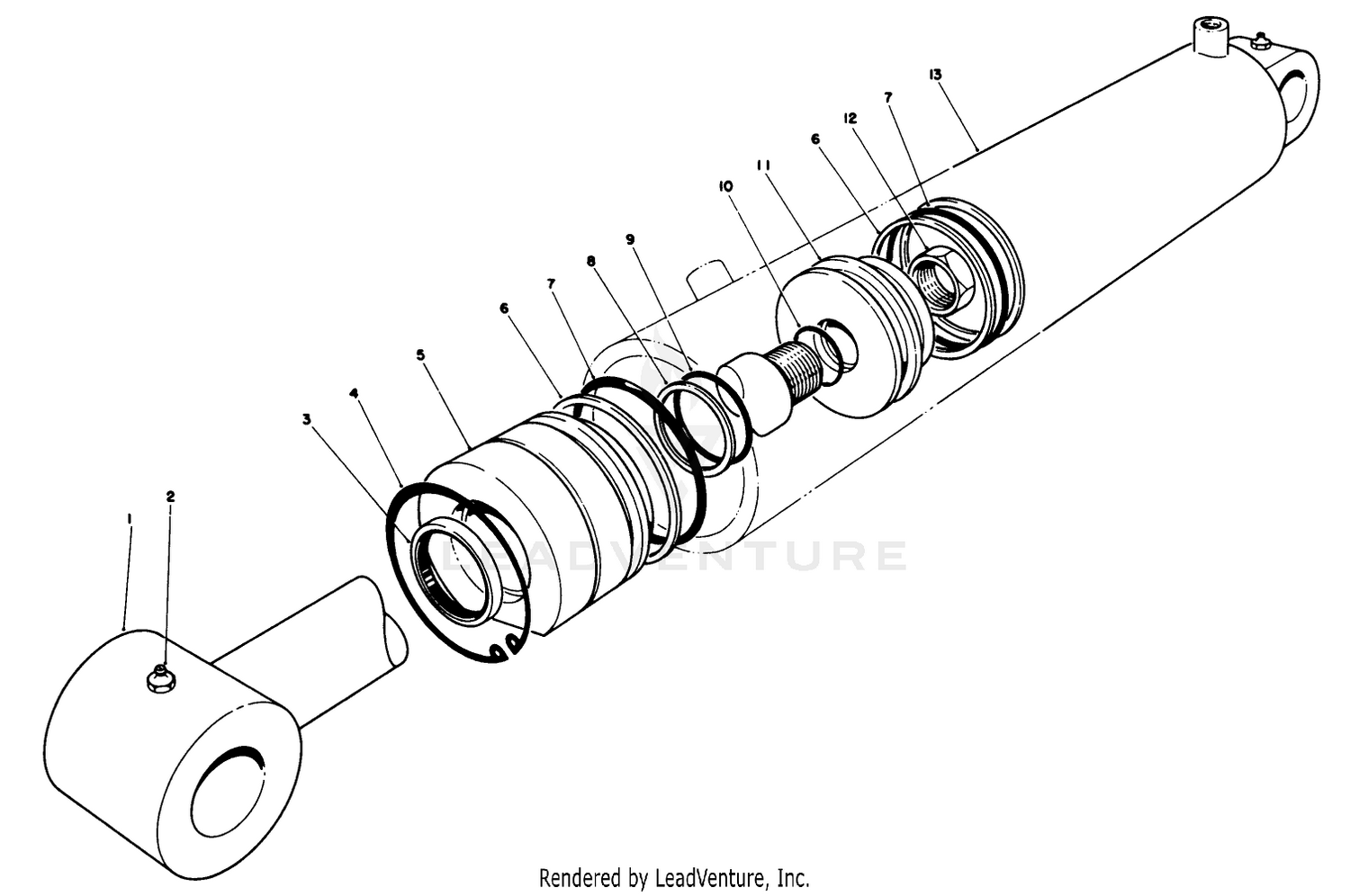 Hydraulic Lift Cylinder Assembly No. 62-4250 (2-1/2" Bore)