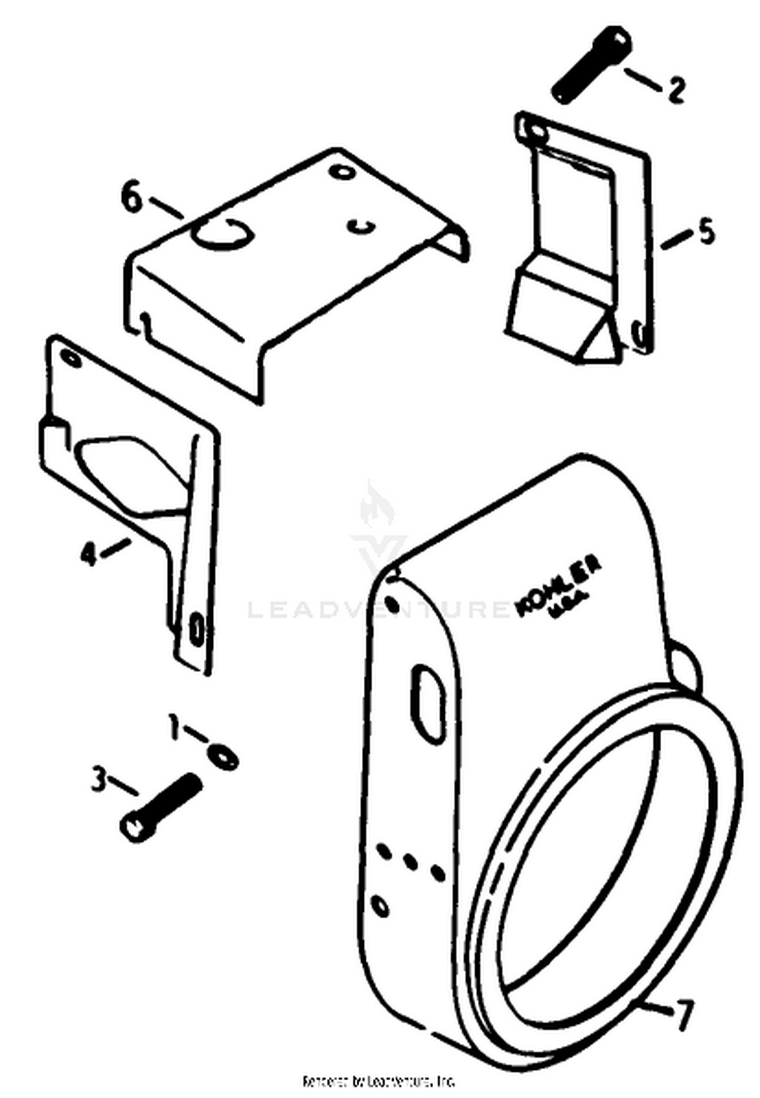 Engine Kohler Model No. K321s Spec. No. 60434 Baffles  Shroud