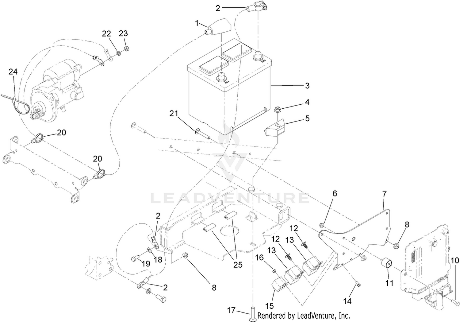 Battery and Relay Assembly
