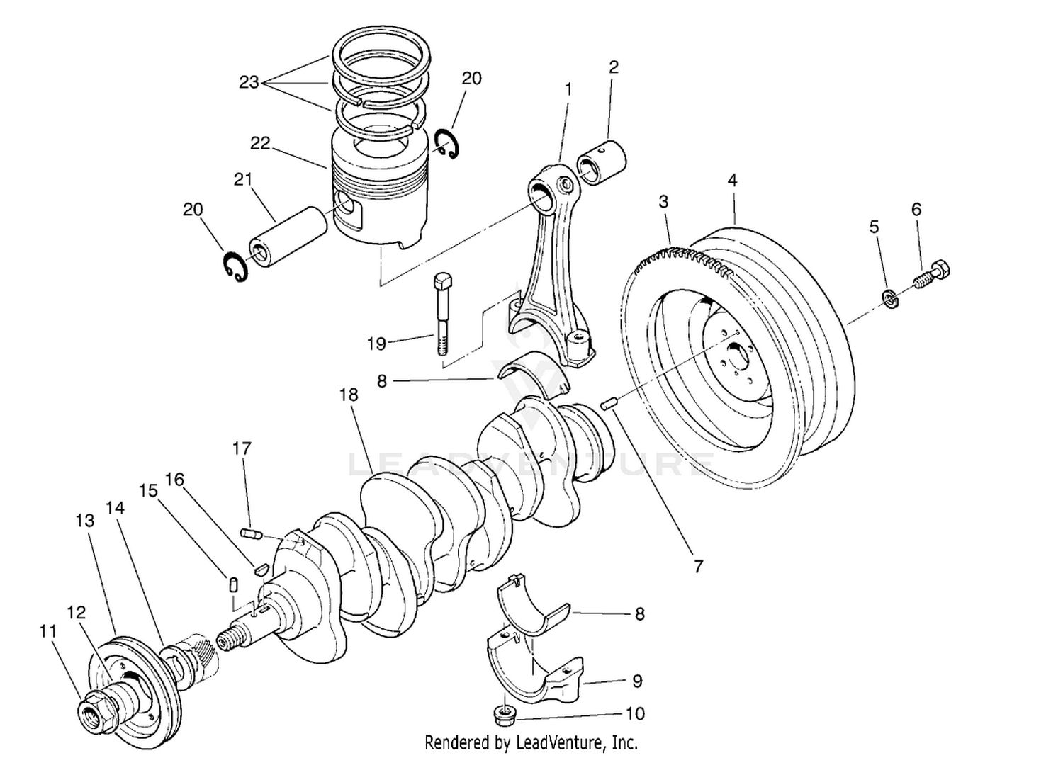 Piston, Connecting Rod, Crankshaft  Flywheel