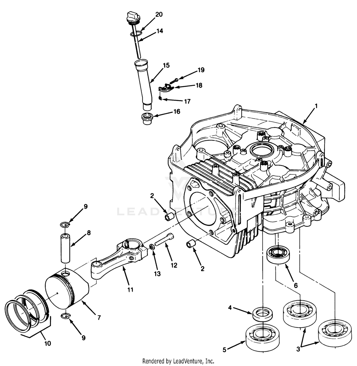 14hp Engine Cylinder Block Assembly