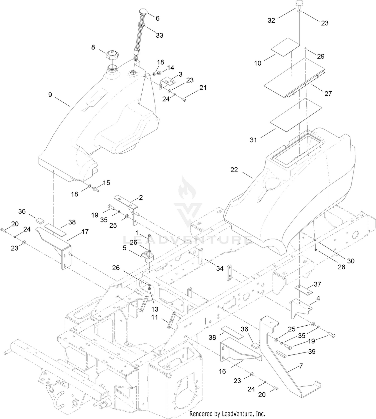 Fuel Tank and Storage Pod Assembly