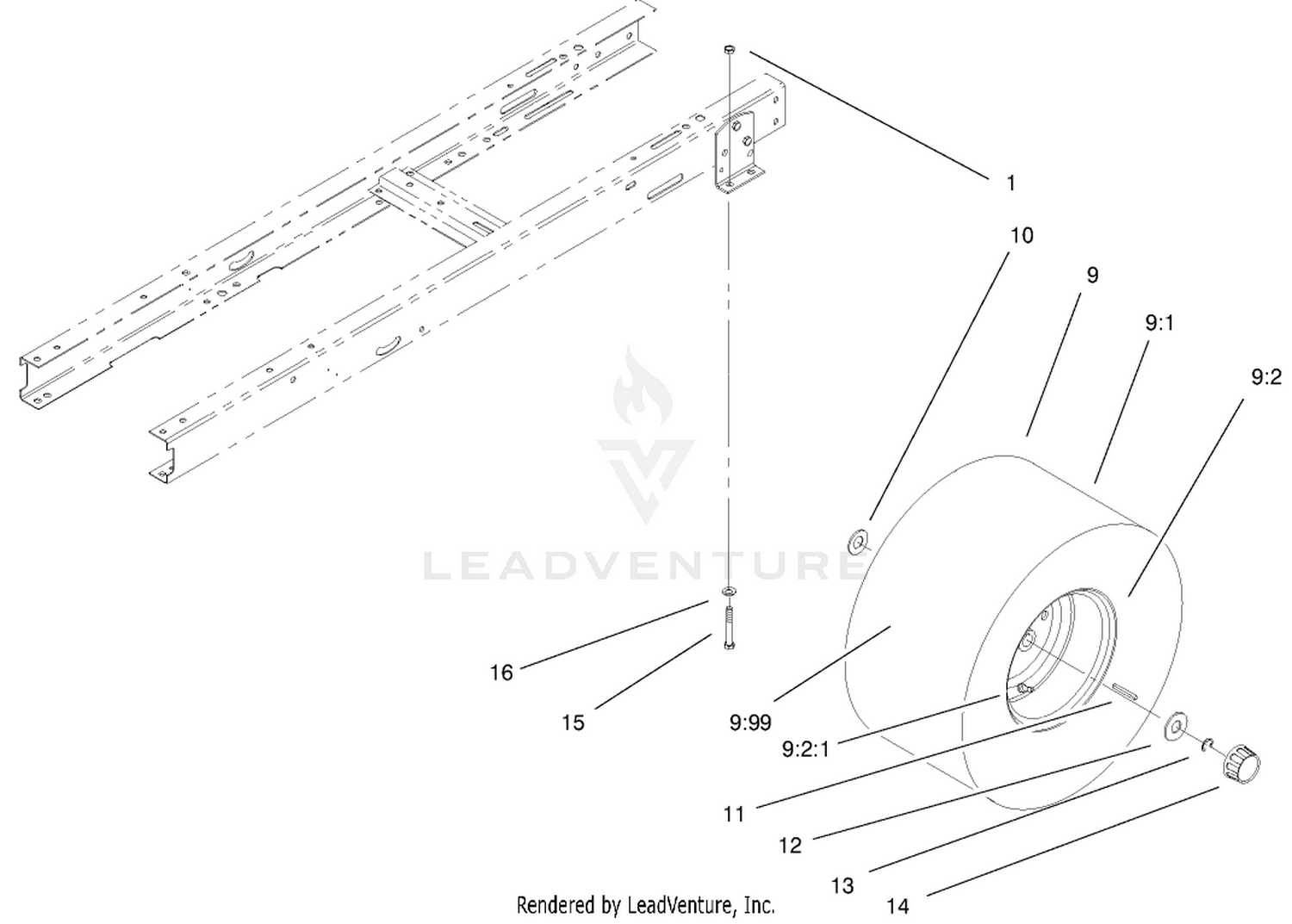 Rear Wheel  Tire Assembly