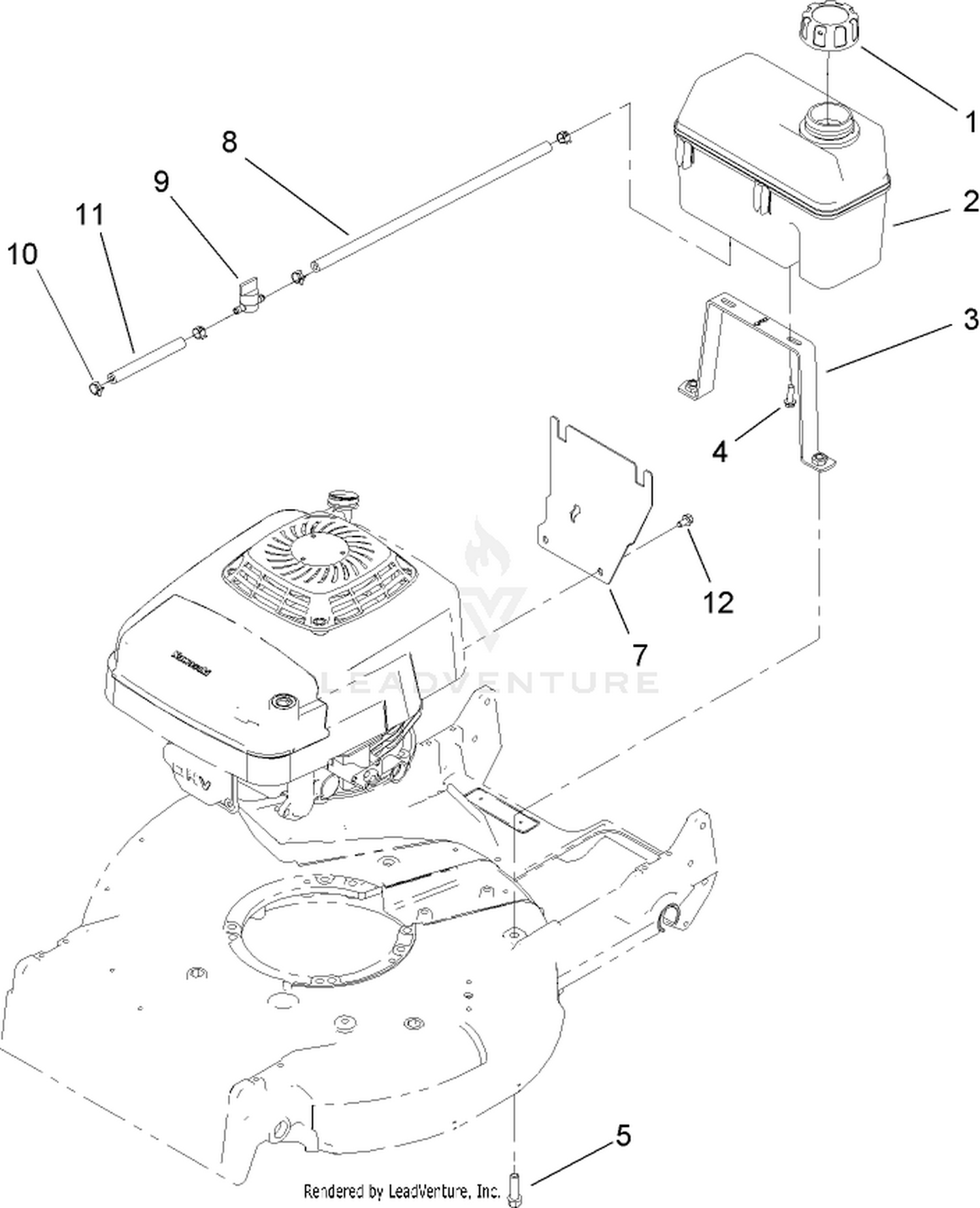 Fuel Hose and Tank Assembly