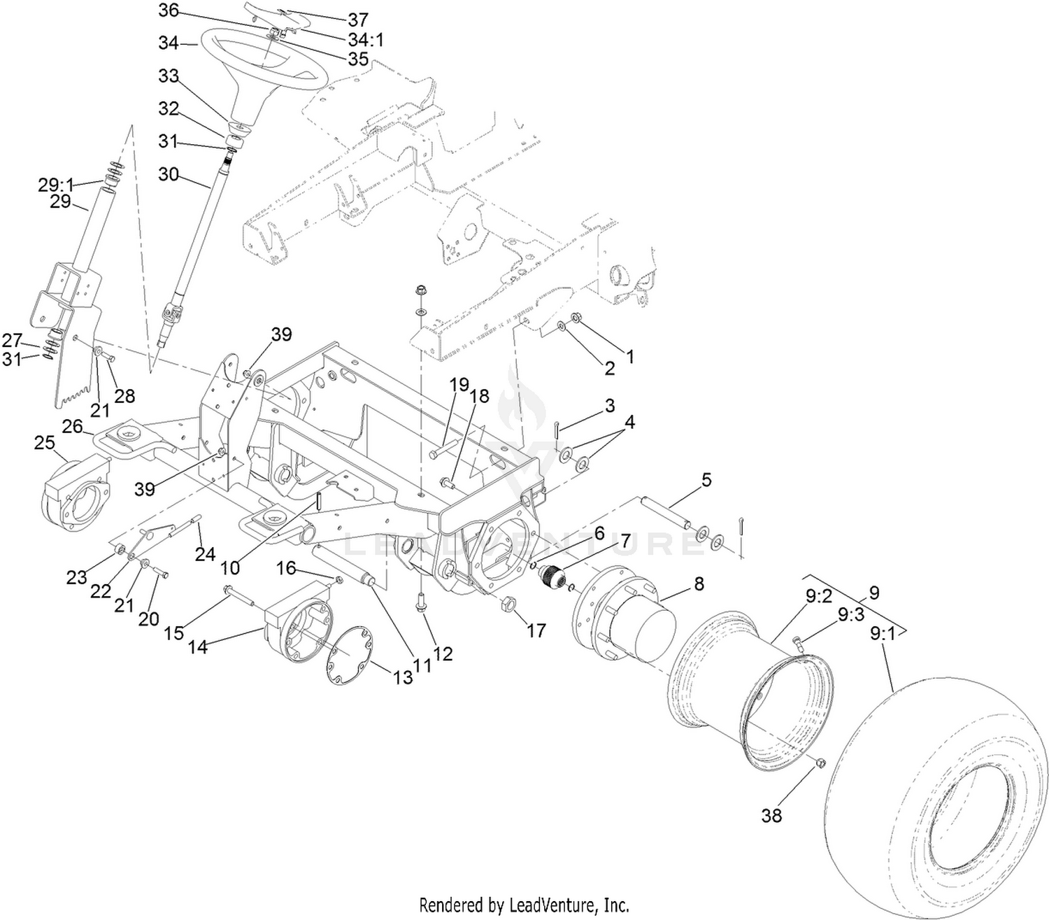 Front Frame and Steering Assembly
