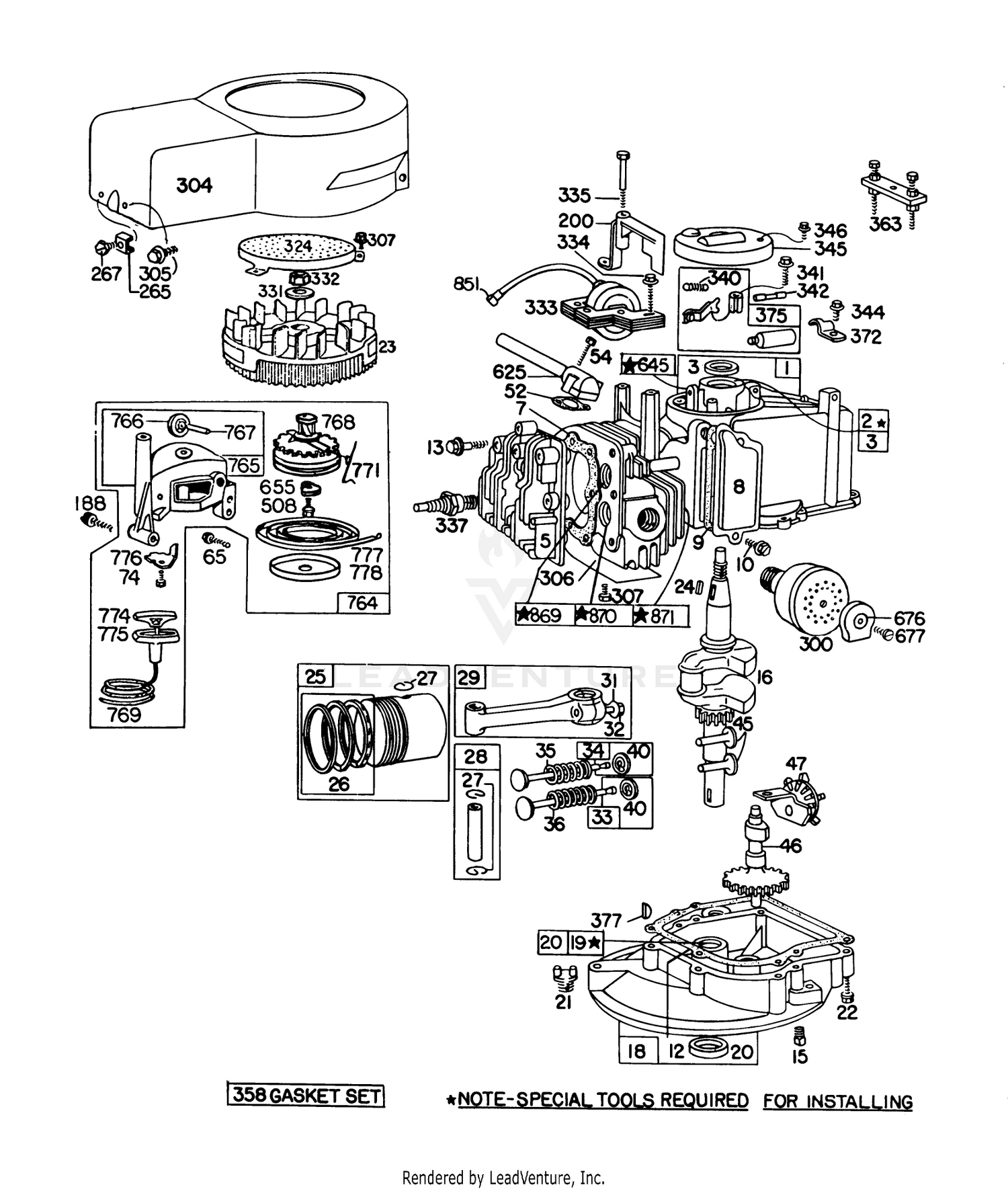 Engine Briggs  Stratton Model No. 92908-1879-01