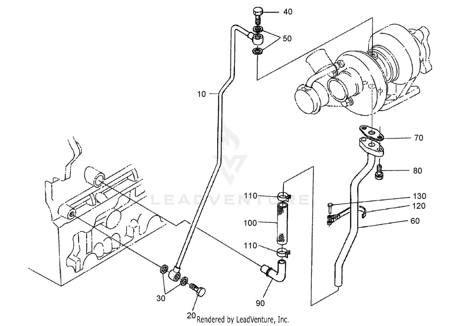 Oil Pipe (Turbo Charger) Assembly