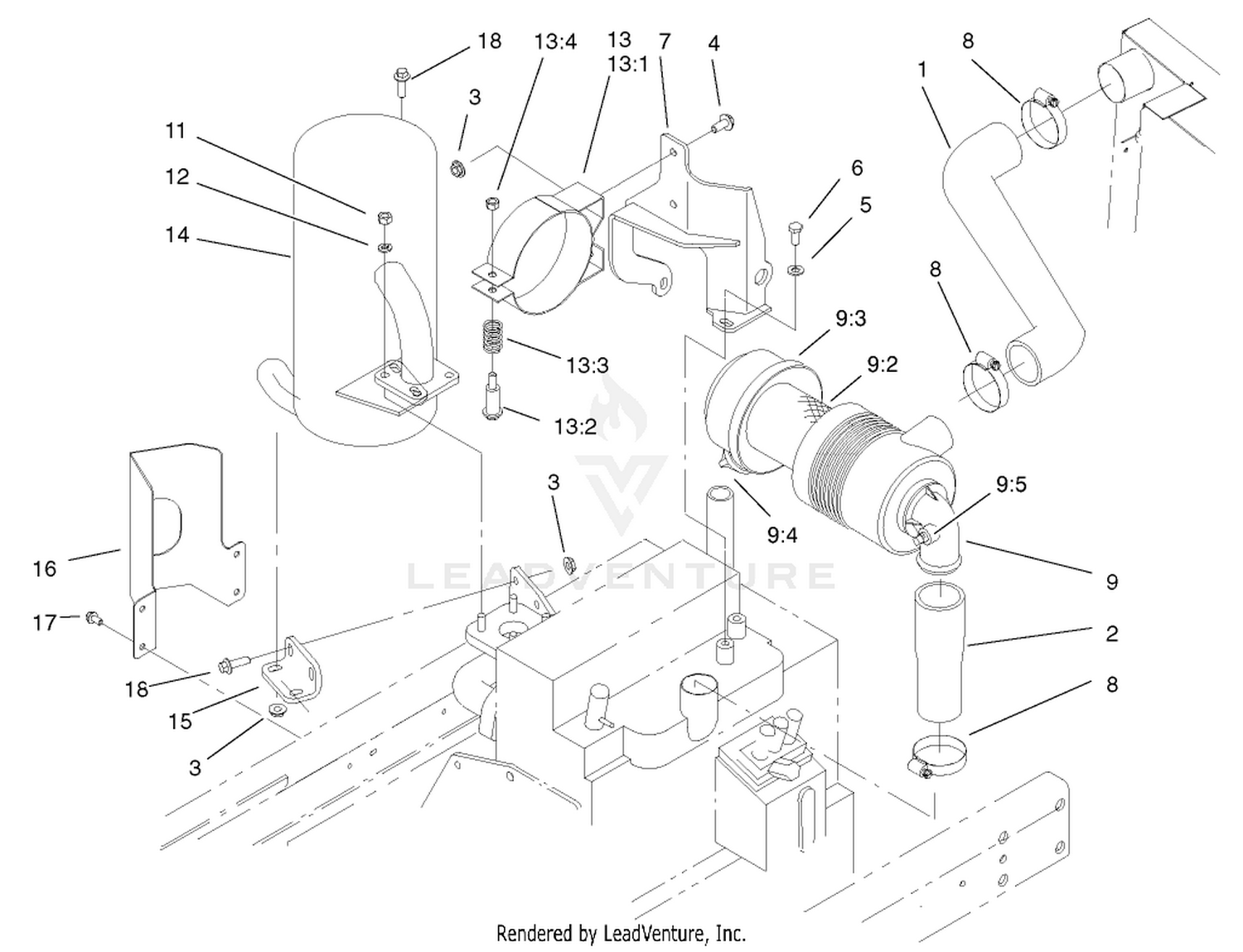 Air Cleaner and Muffler Assembly