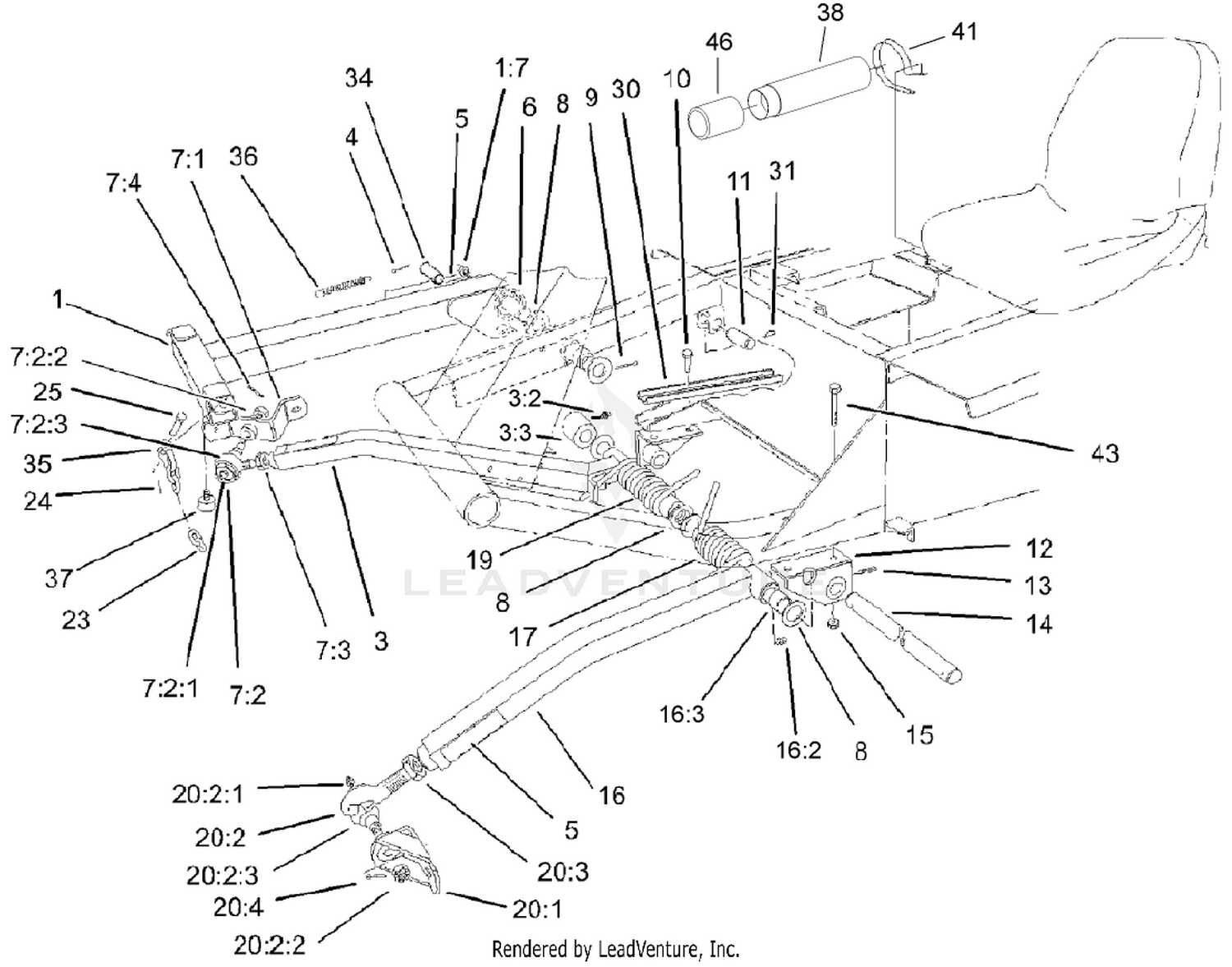Push Arm and ROPS Assembly