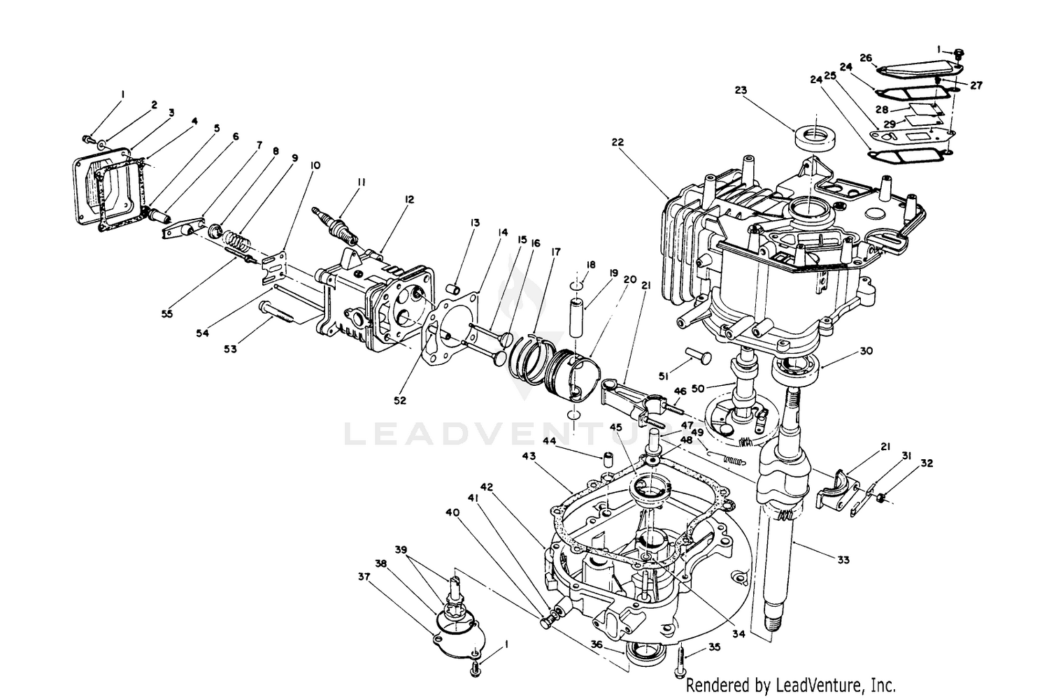 Crankcase Assembly (continued)(engine Model No. Vml0-2)