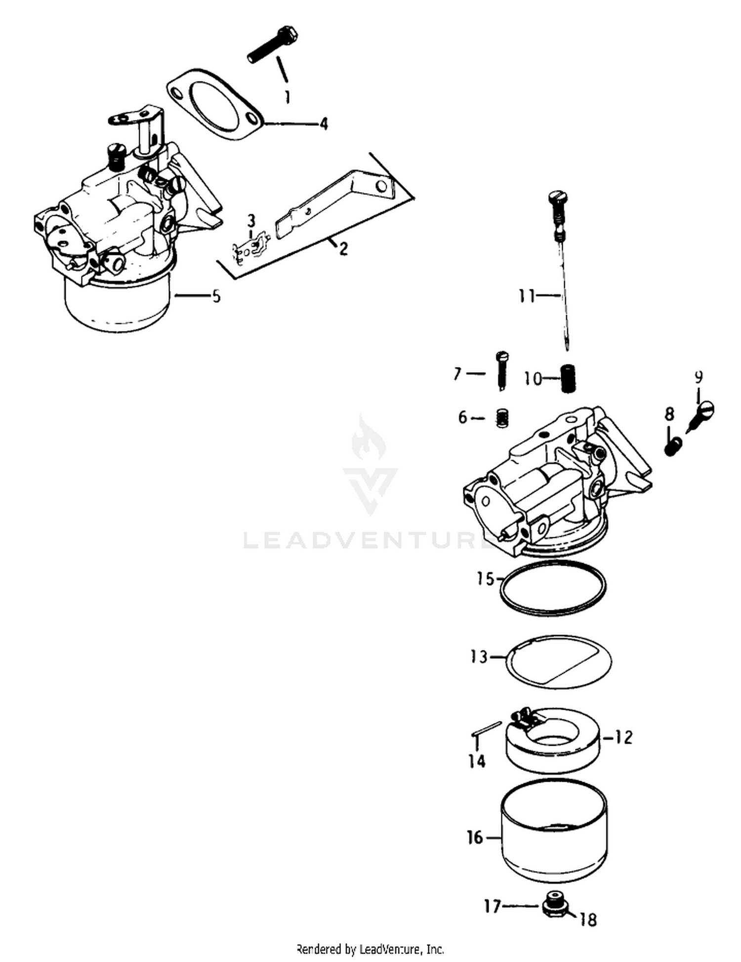Carburetor-Engine Assembly-Kohler Model K-321s Spec. No. 60407