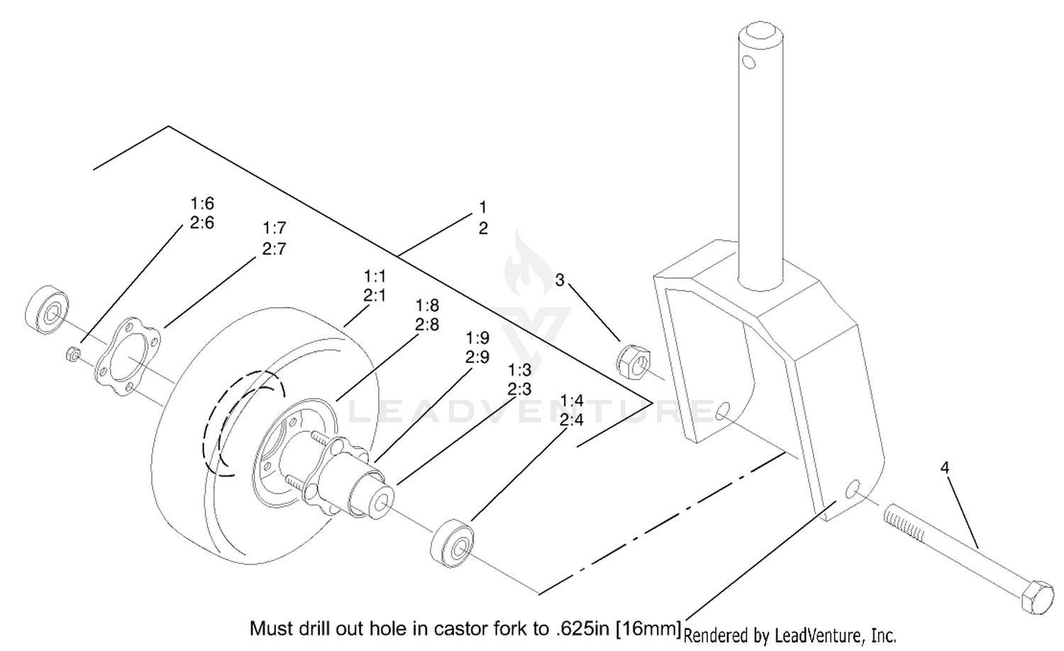 Optional Foam Filled Caster Wheel Assembly
