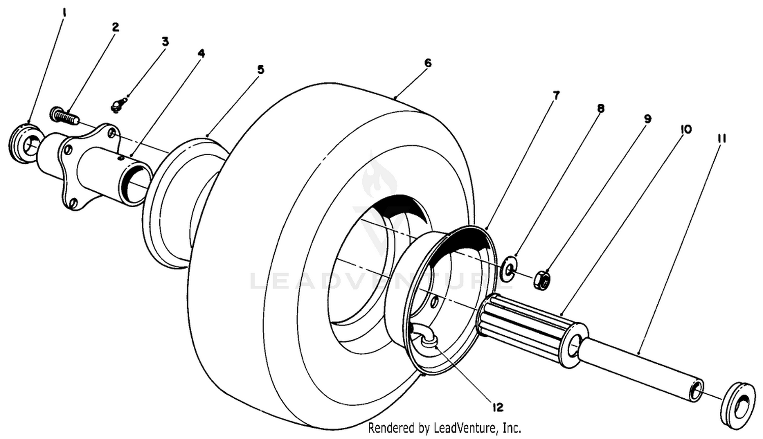 Cutting Unit Pneumatic Tire  Wheel Assembly No. 12-1509 (optional)