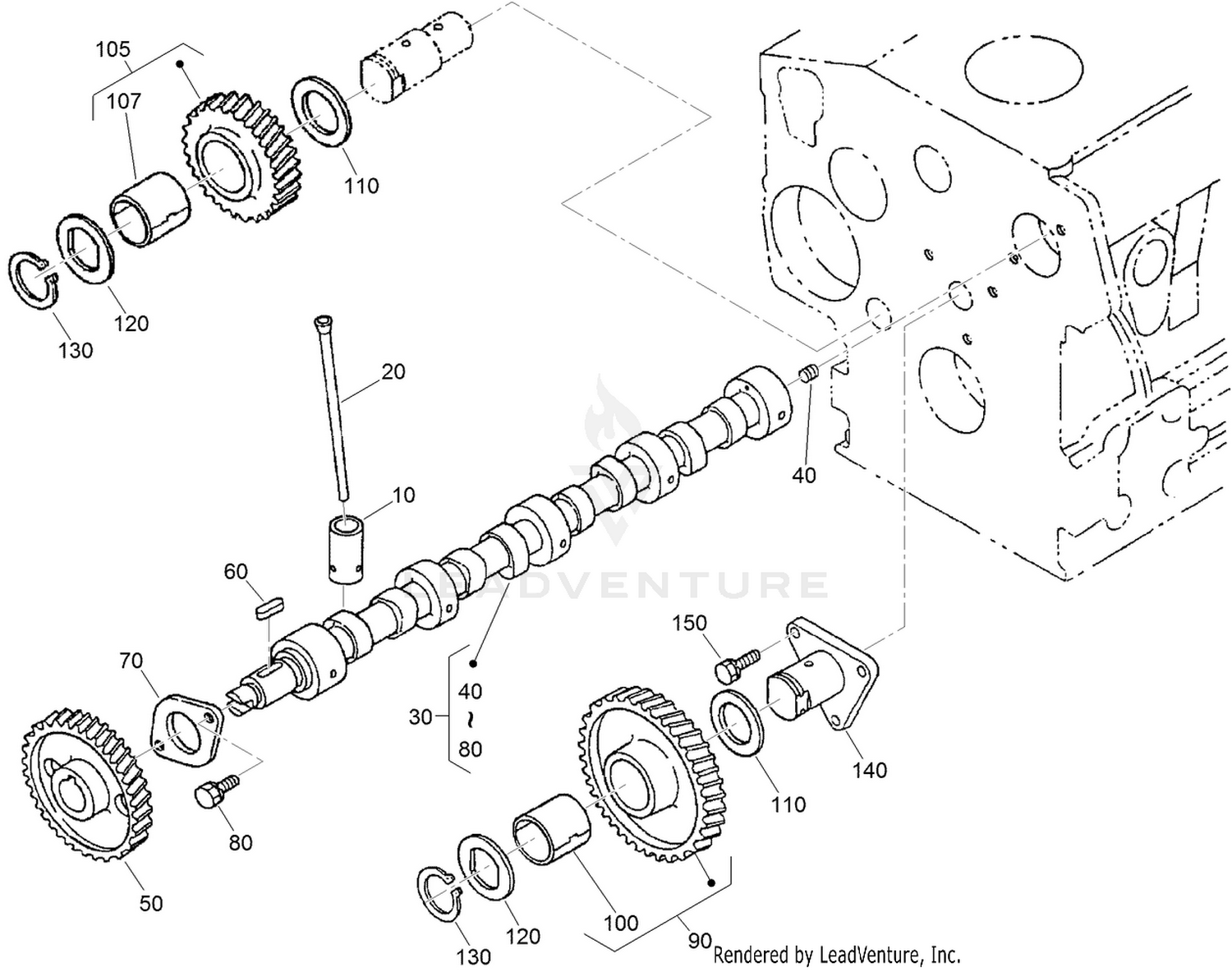 Camshaft and Idle Gear Shaft Assembly