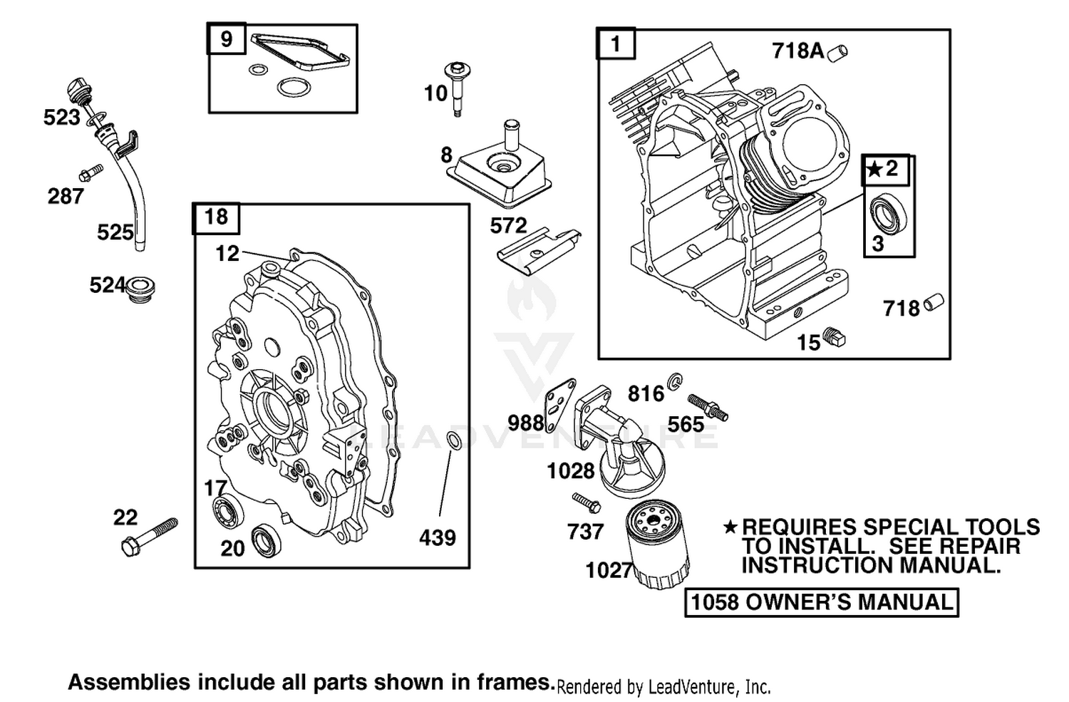 Cylinder Assembly Briggs and Stratton Model 303440-1409-E1