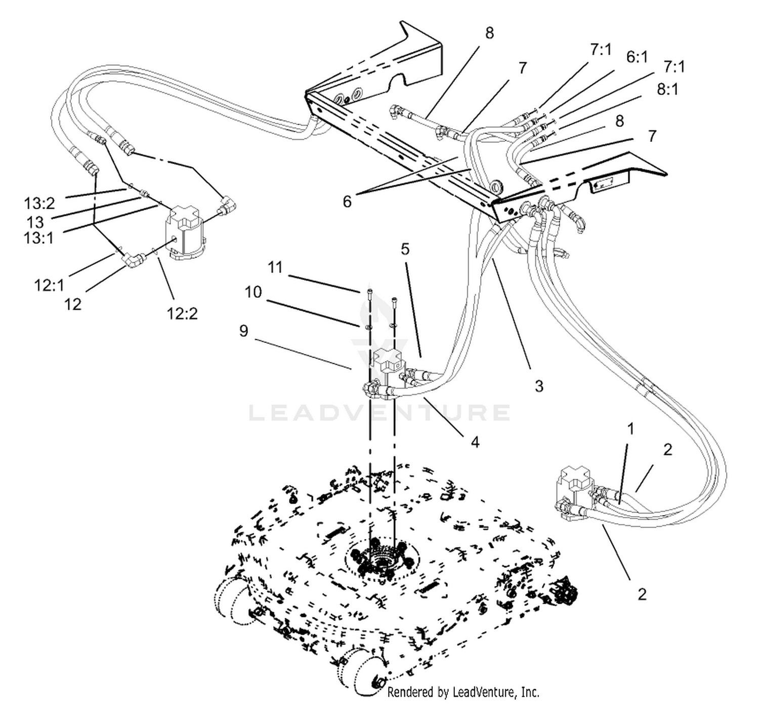 No. 1, 4 and 5 Hose Installation Assembly