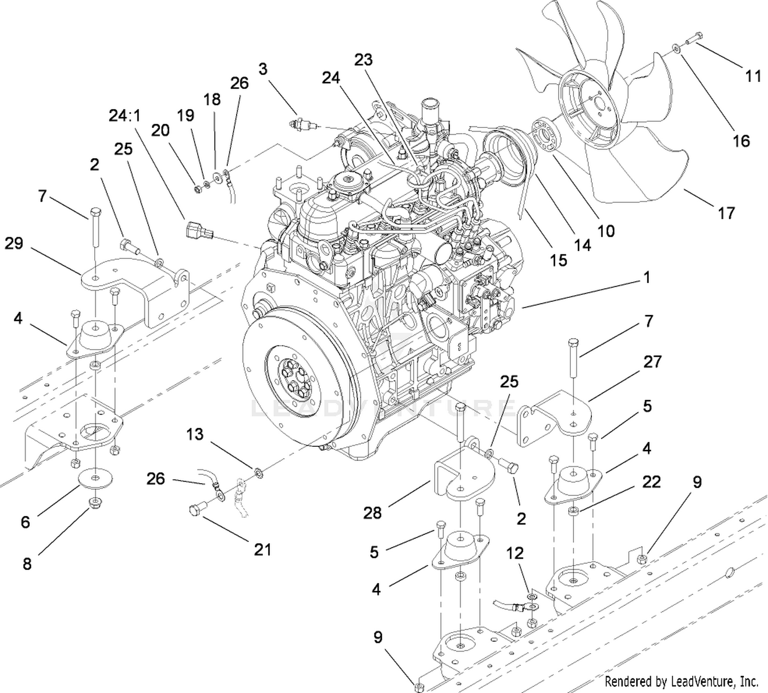Engine Mounting and Electrical Assembly