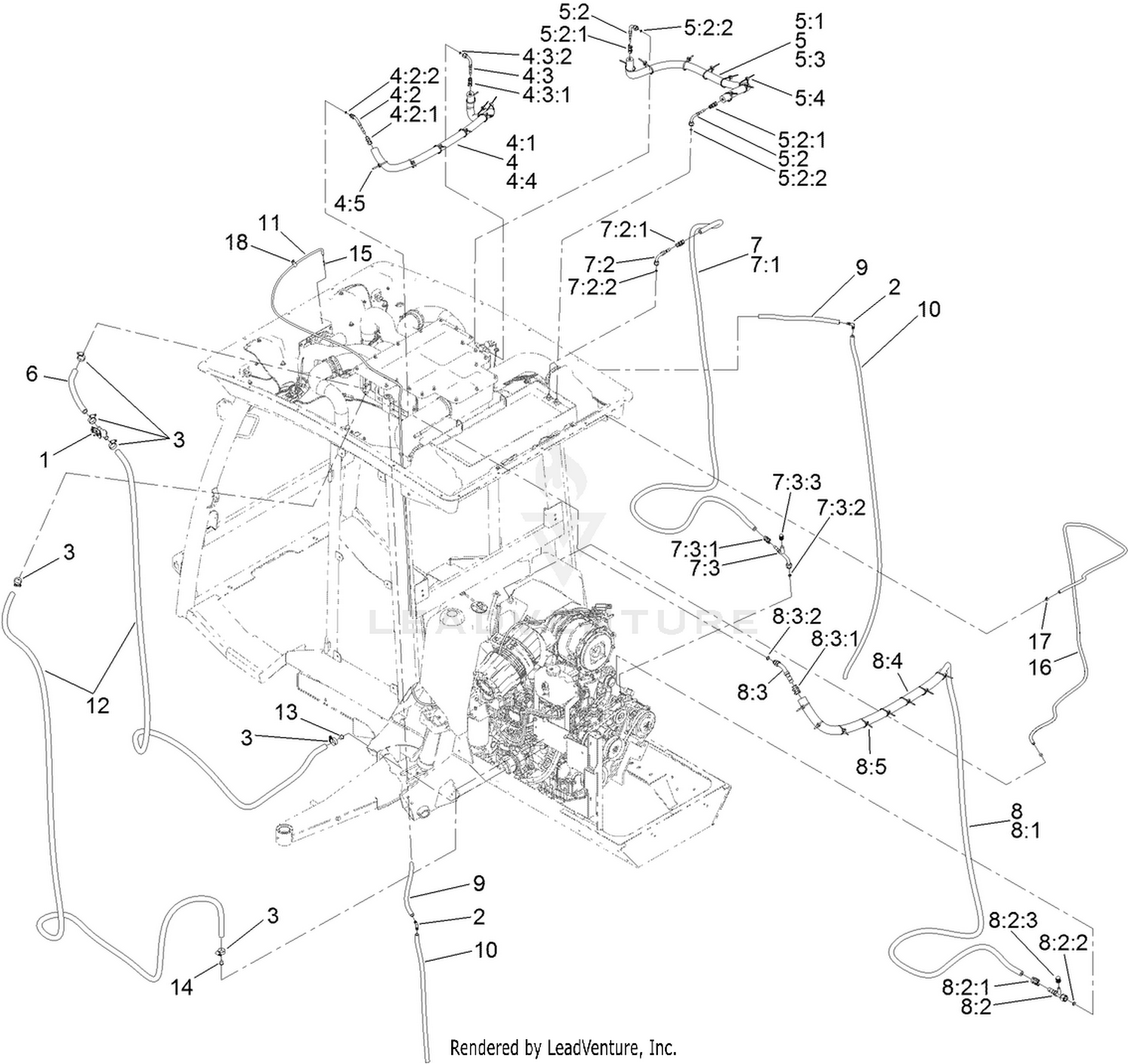 Engine Hose Routing Assembly