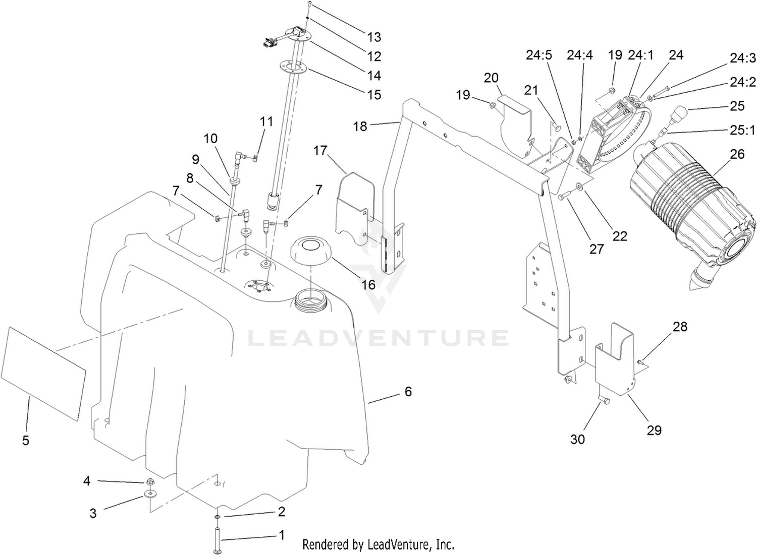 Fuel Tank and Air Cleaner Assembly