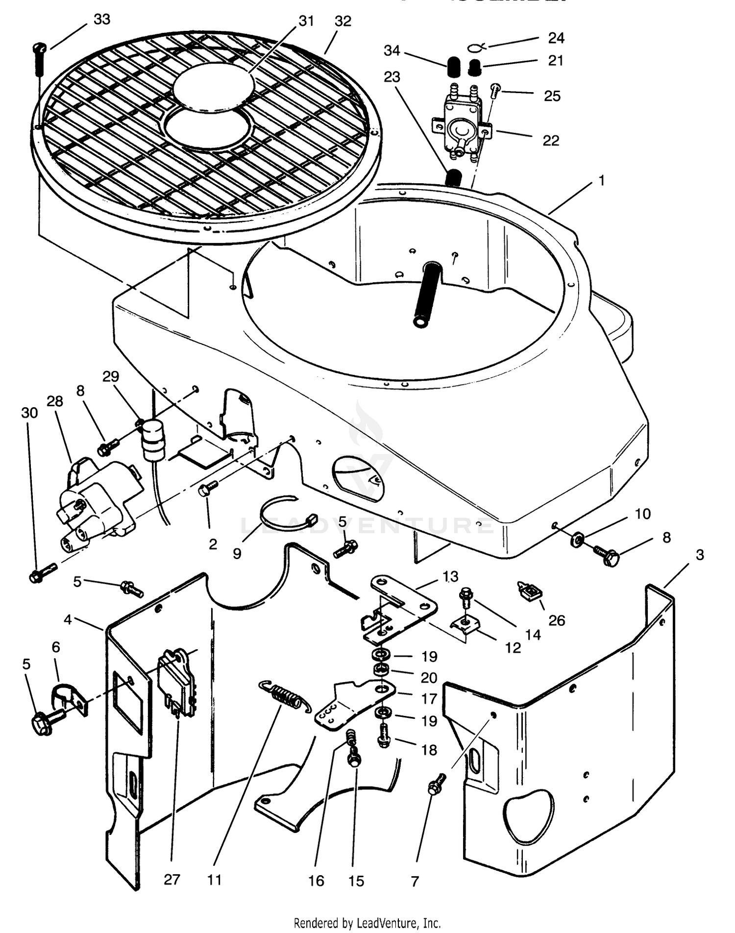 Covers, Fuel Pump, Coil, Regulator  Governor Linkage Assembly