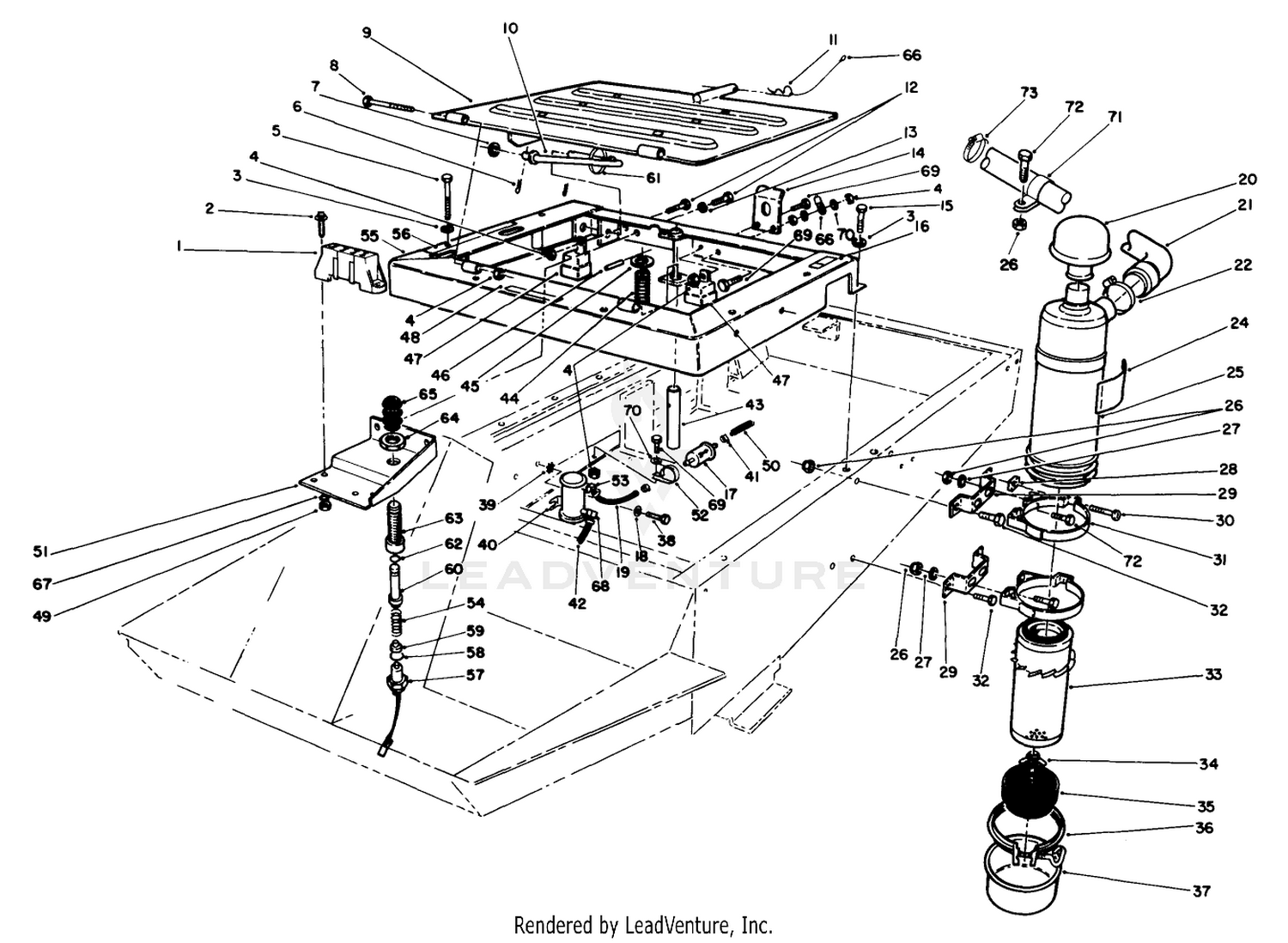 Seat Frame  Air Cleaner Assembly