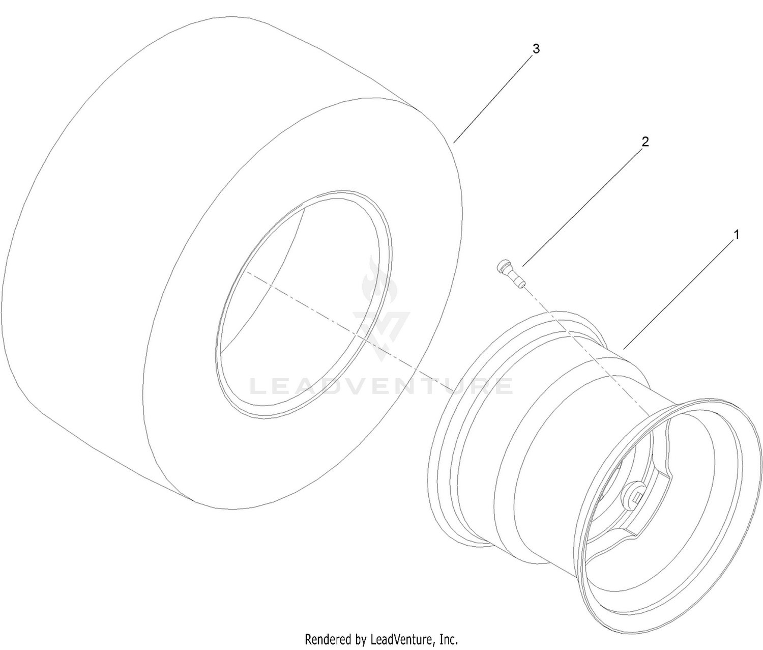 Smooth Rear Tire and Wheel Assembly  No. 136-6335