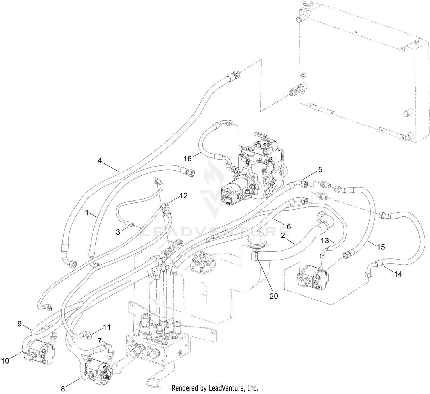 Cutter Circuit Hydraulic Hose Assembly