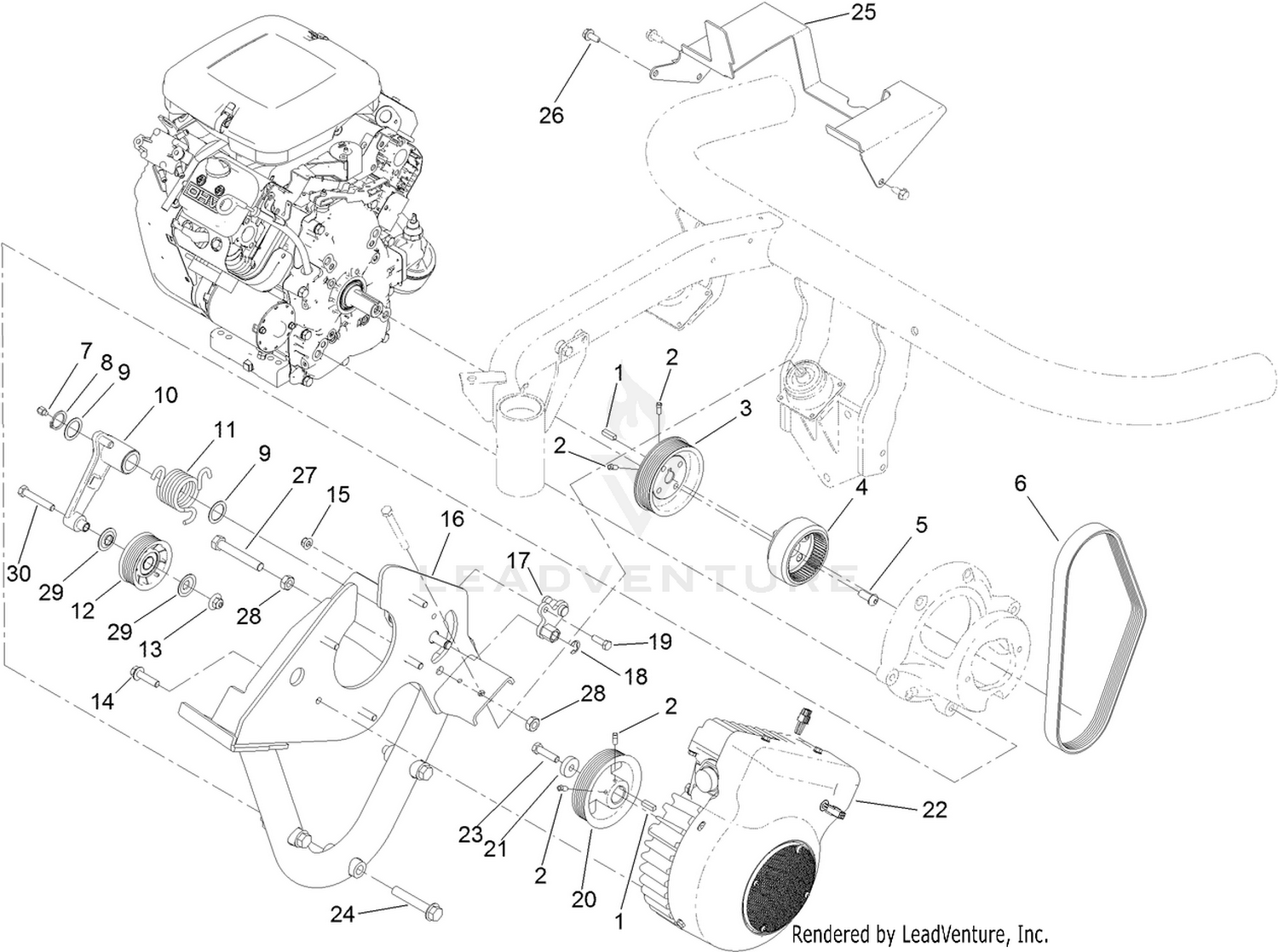Generator and Pulley Assembly