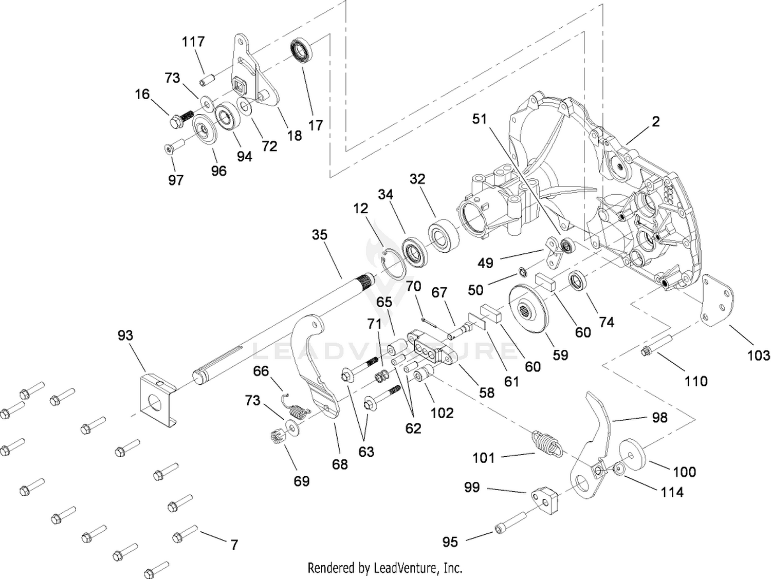 Side Housing and Bearing Assembly  Transaxle No. 104-1760