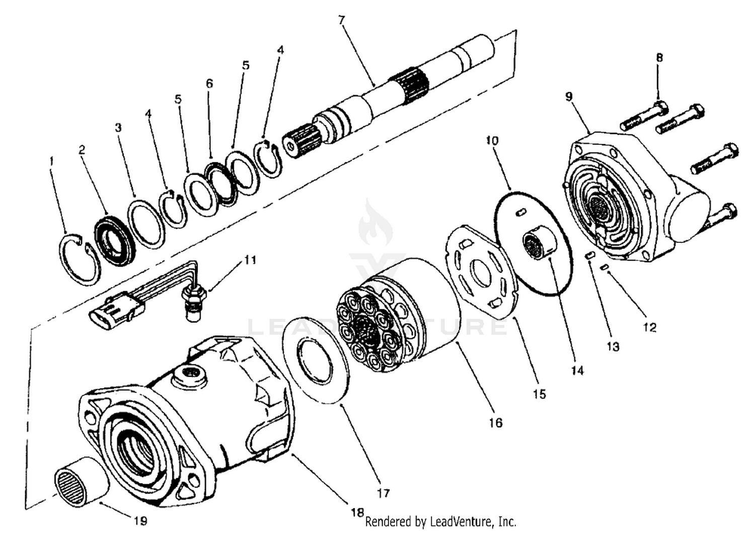 R.H. HYDRAULIC MOTOR ASSY. NO. 93-6489 W/SENSOR