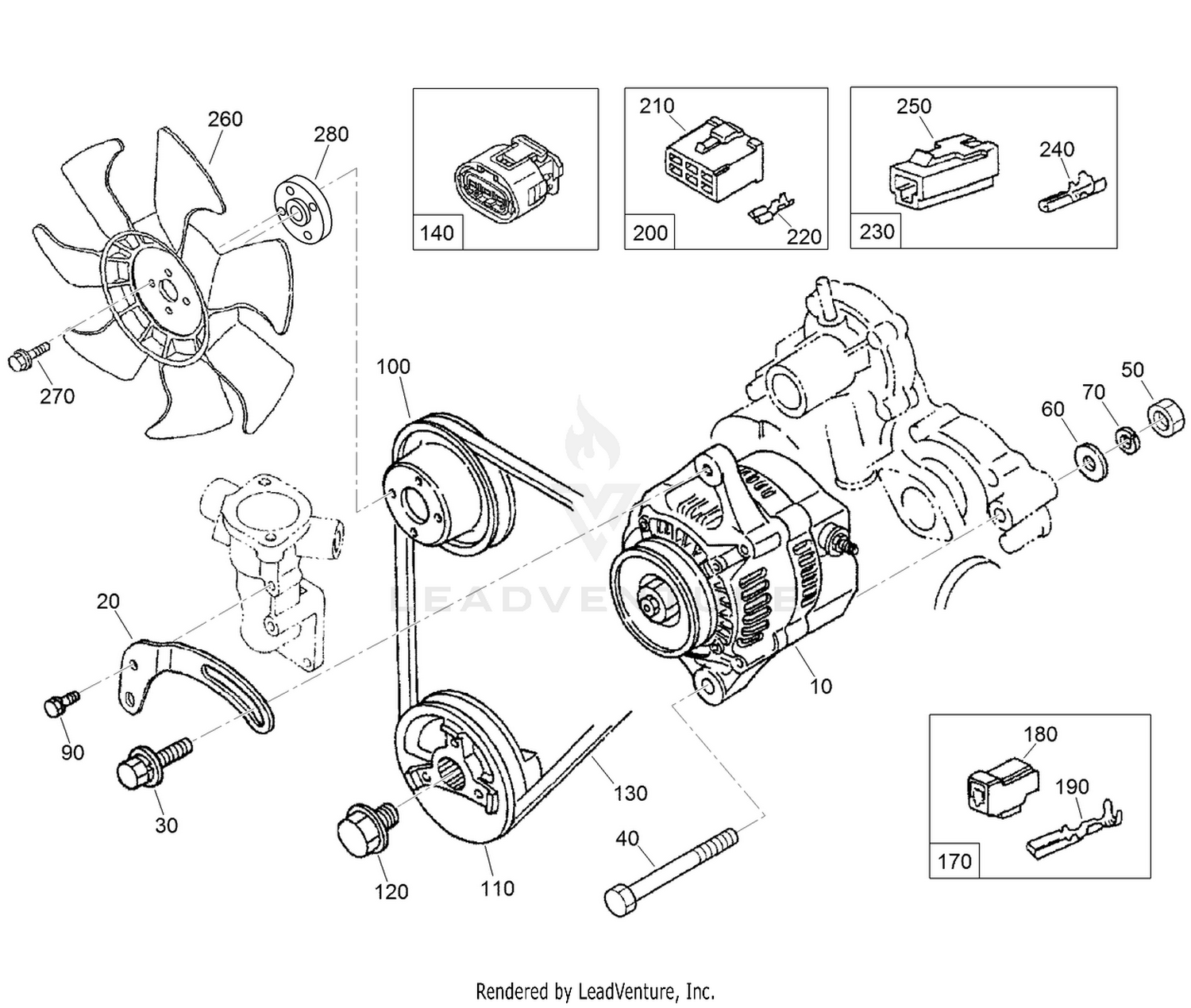 Alternator and Pulley Assembly