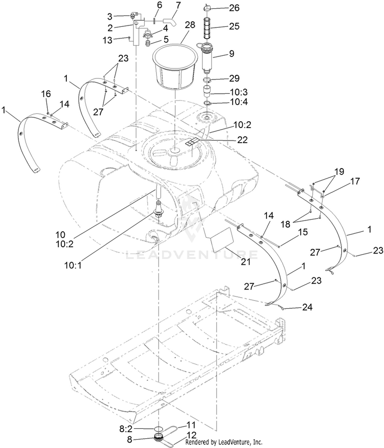 Tank Mounting and Filter Assembly