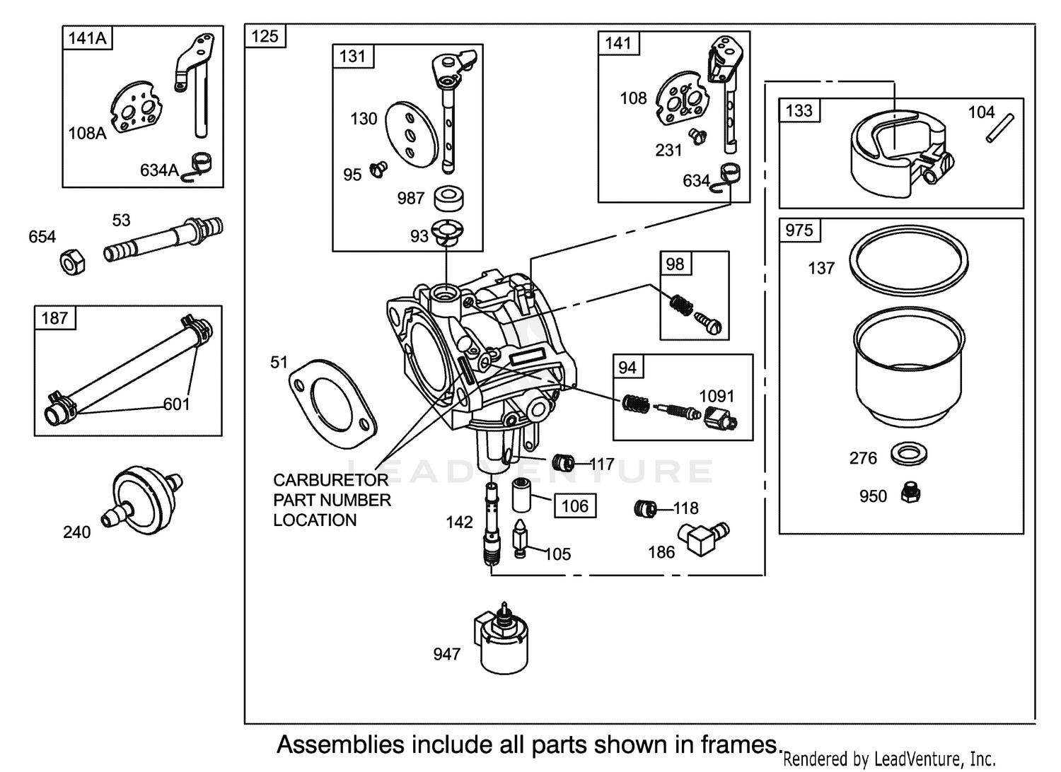 Carburetor Assembly Engine Briggs and Stratton Model 31F777-0123-E1
