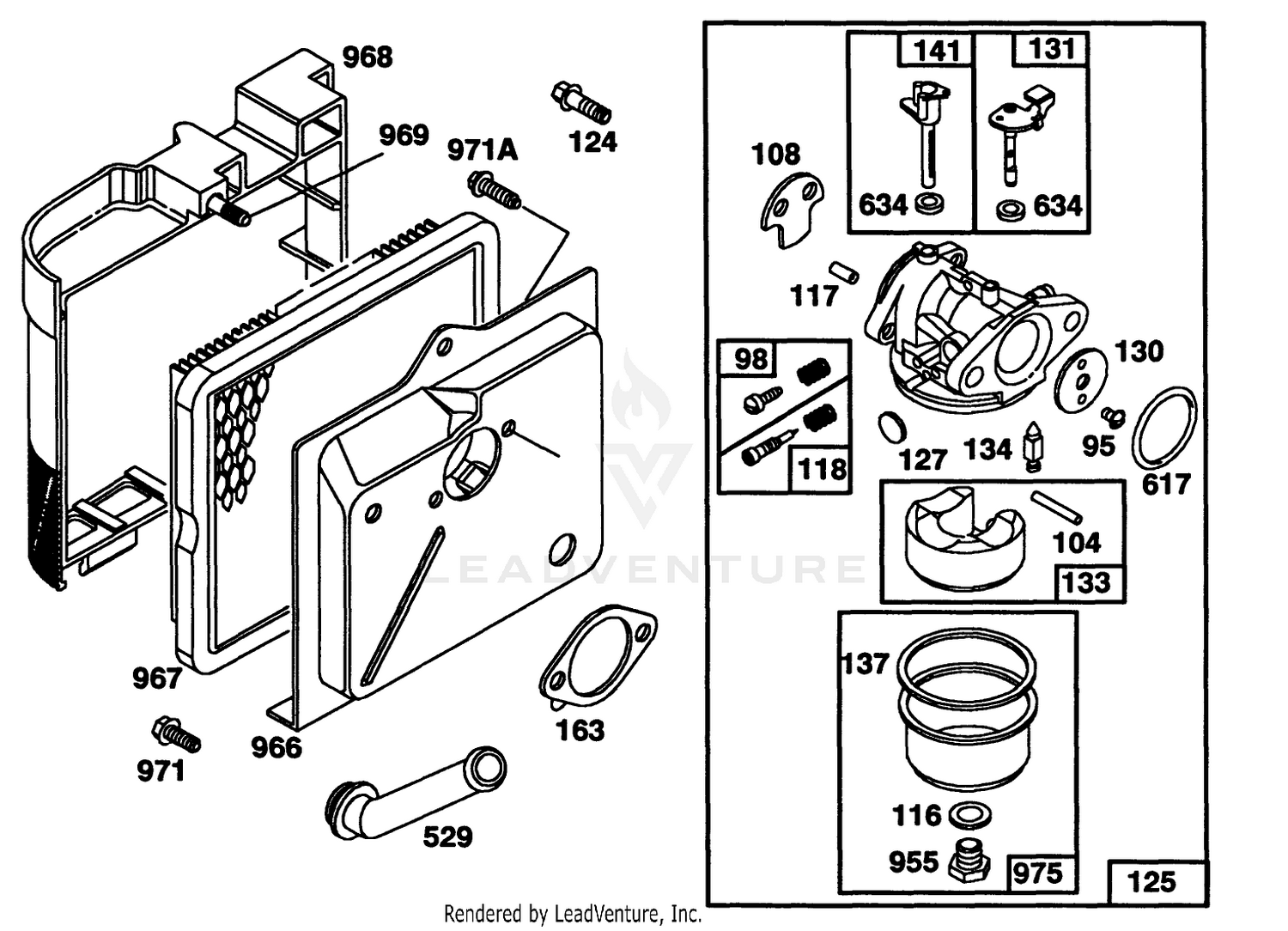 Engine Briggs  Stratton Model 124702-3115-01 2