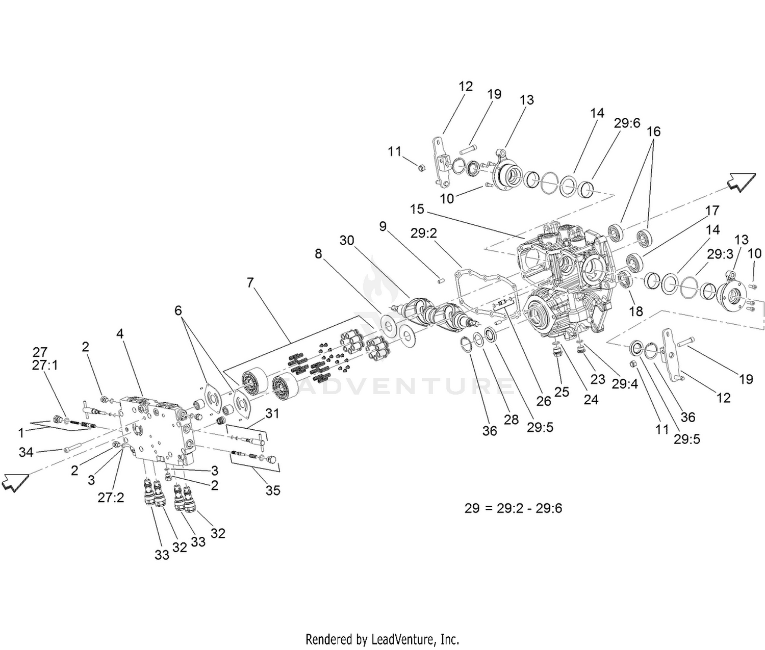 Center Section Assembly  Transmission Assembly No. 131-5510