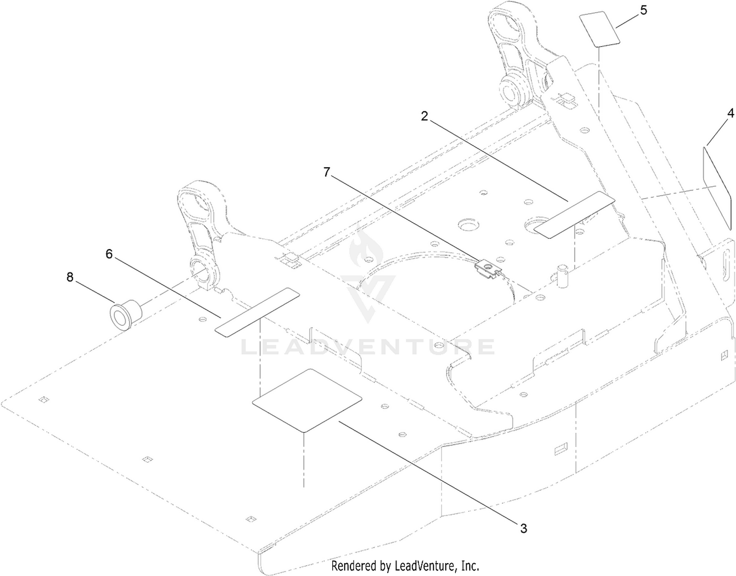 Right Front Deck and Decal Assembly No. 110-5914