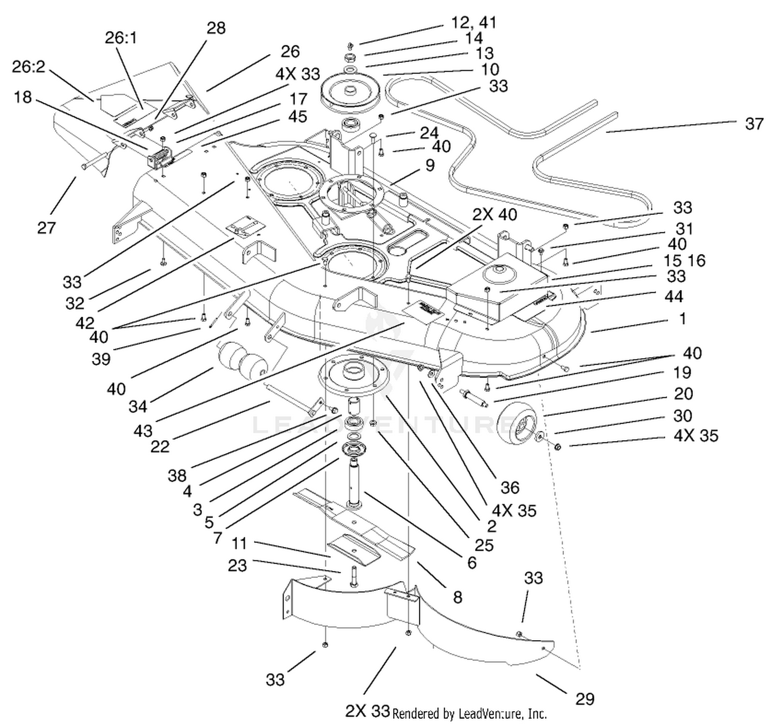 52 Inch Deck Assembly