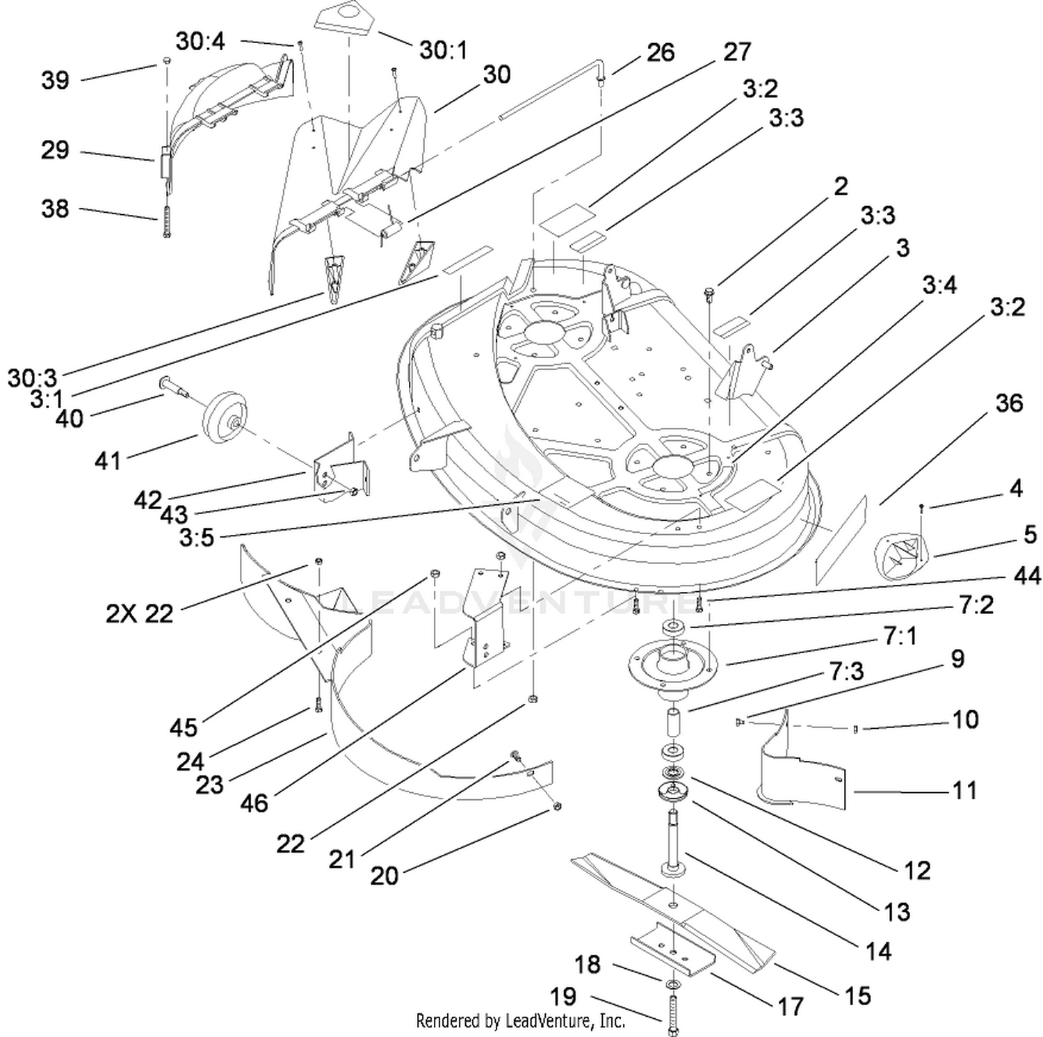 38 Inch Deck Assembly