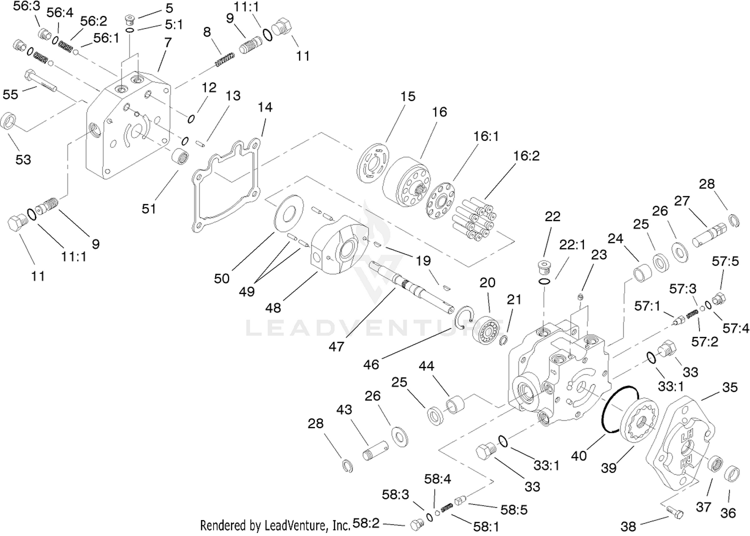 Variable Reversible Pump Assembly  No. 106-9248
