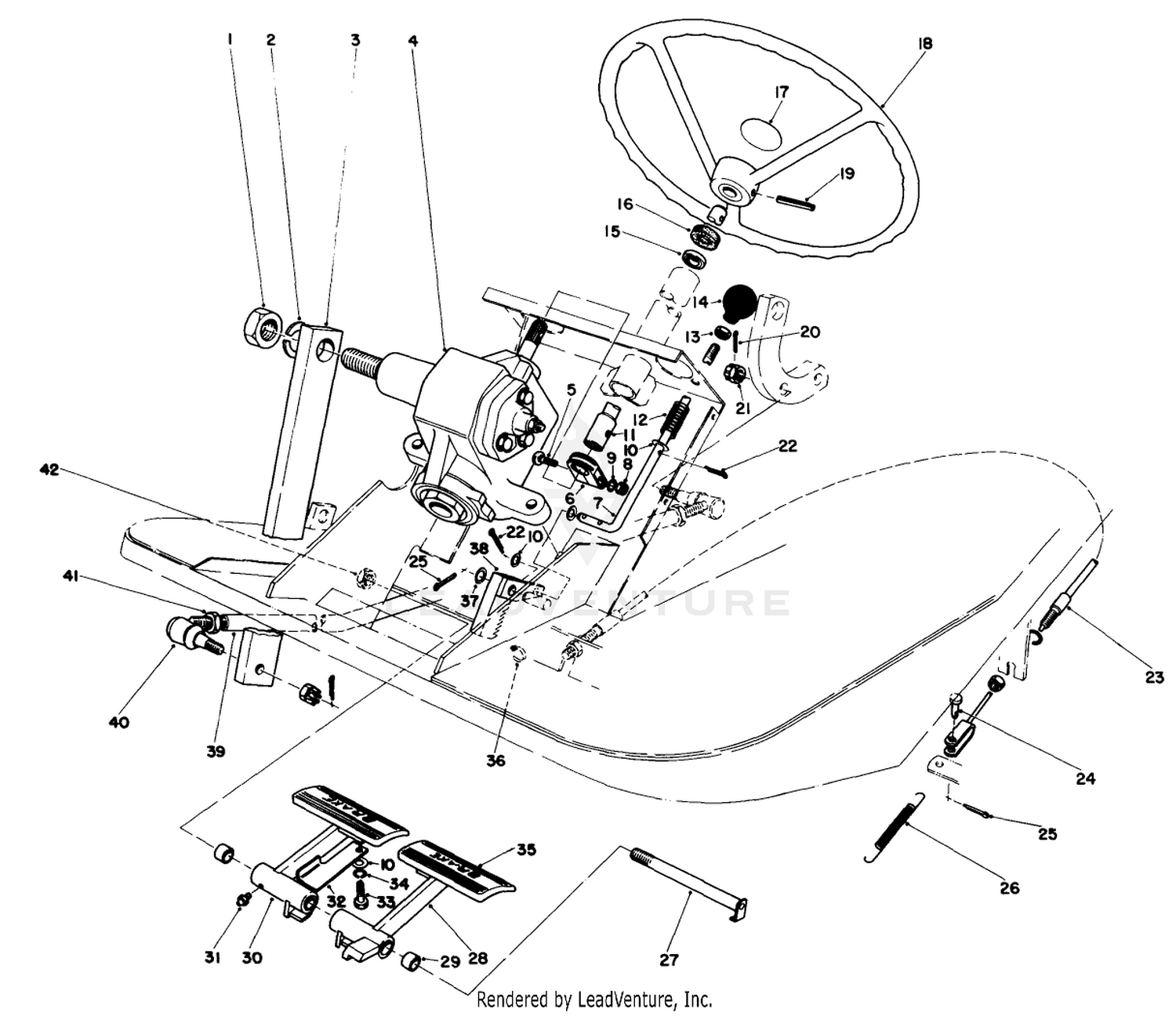 Pedals And Steering Wheel Assembly