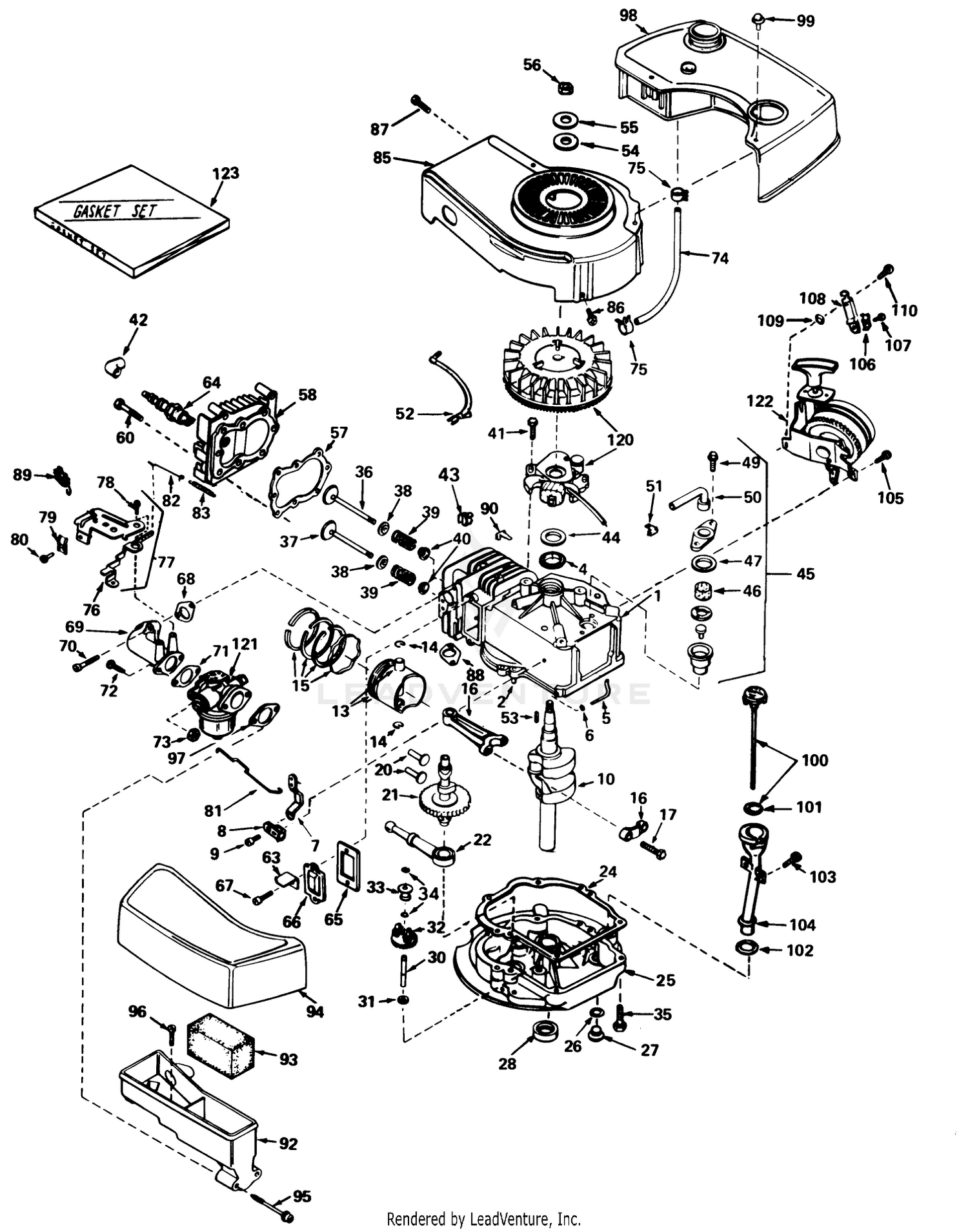Engine Tecumseh Model No. Tnt 100-10055b (mower Model No. 21658)